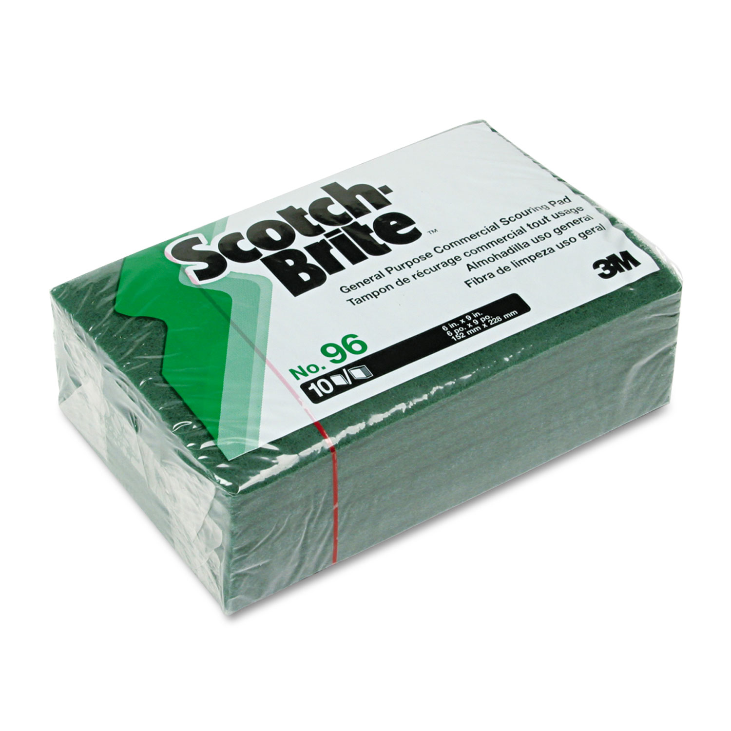 Commercial Scouring Pad, 6 x 9, 10/Pack