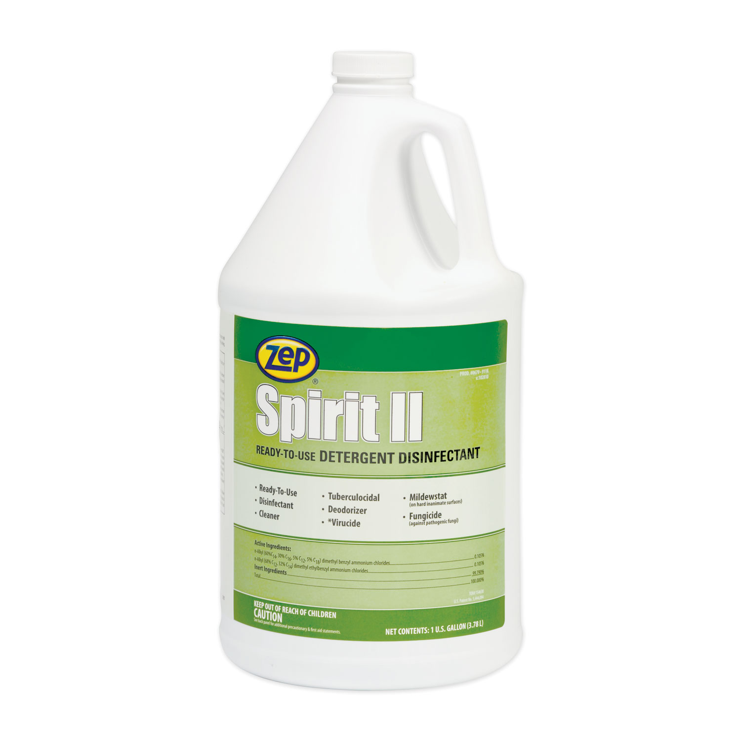  Zep 67923 Spirit II Ready-to-Use Disinfectant, Citrus Scent, 1 gal Bottle, 4/Carton (ZPP67923) 