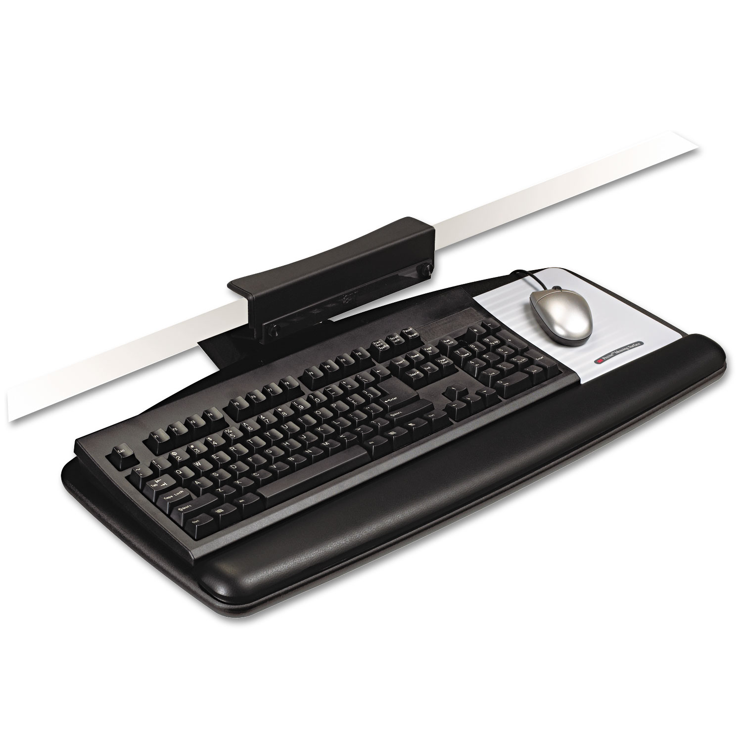  3M AKT65LE Tool-Free Install Knob Adjust Keyboard Tray With Standard Platform, Black (MMMAKT65LE) 