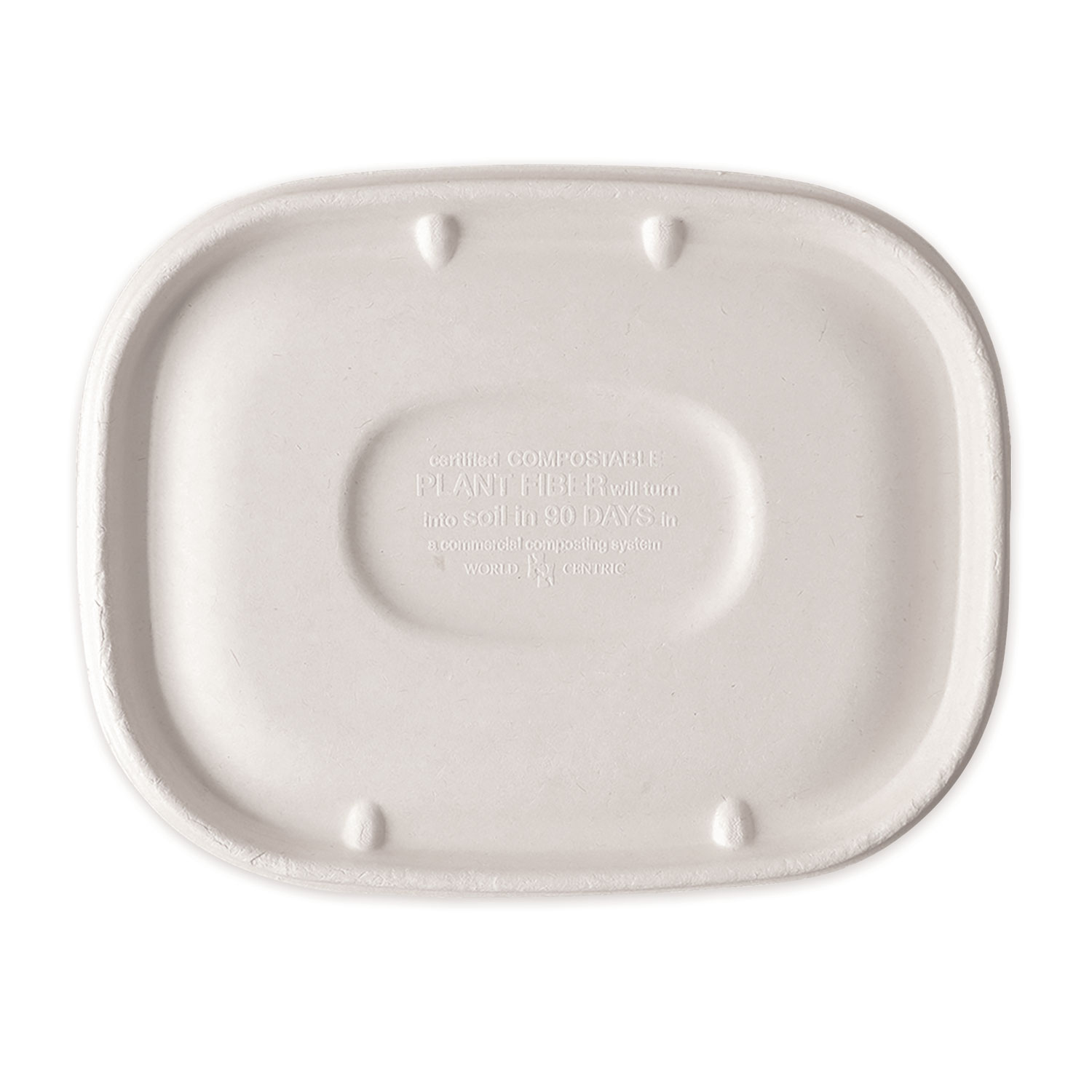 World Centric No Tree Folded Takeout Containers, 95 oz, 6.5 x 8.7 x 3.5, Natural, Sugarcane, 160/Carton