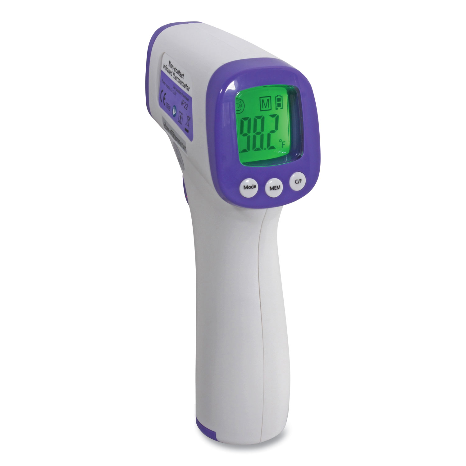  San Jamar Non-Contact Infrared Thermometer, Digital, White (SJMTHDG986) 