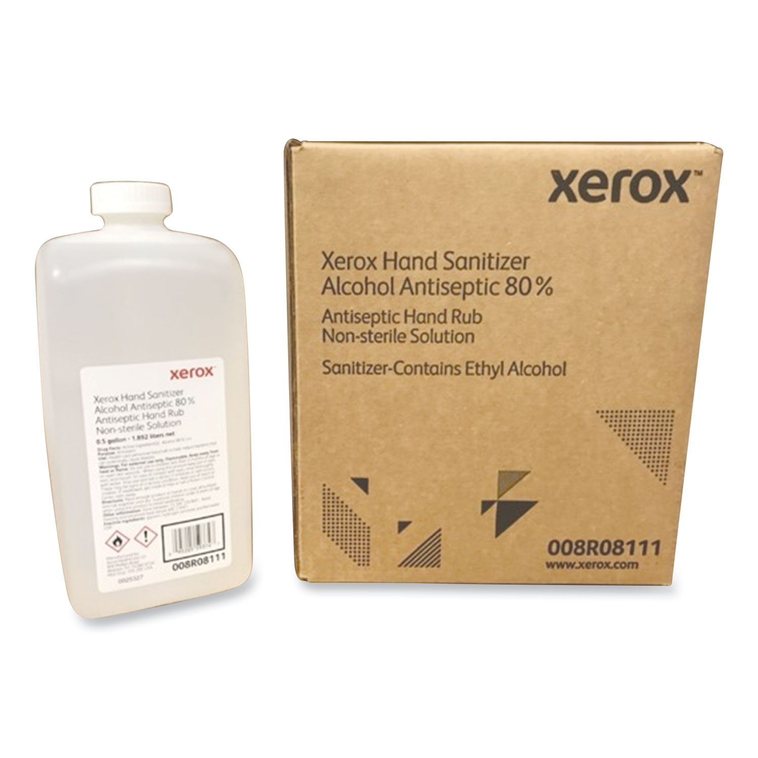  Xerox 008R08111 Liquid Hand Sanitizer, 0.5 gal Bottle, Unscented, 4/Carton (XER008R08111) 