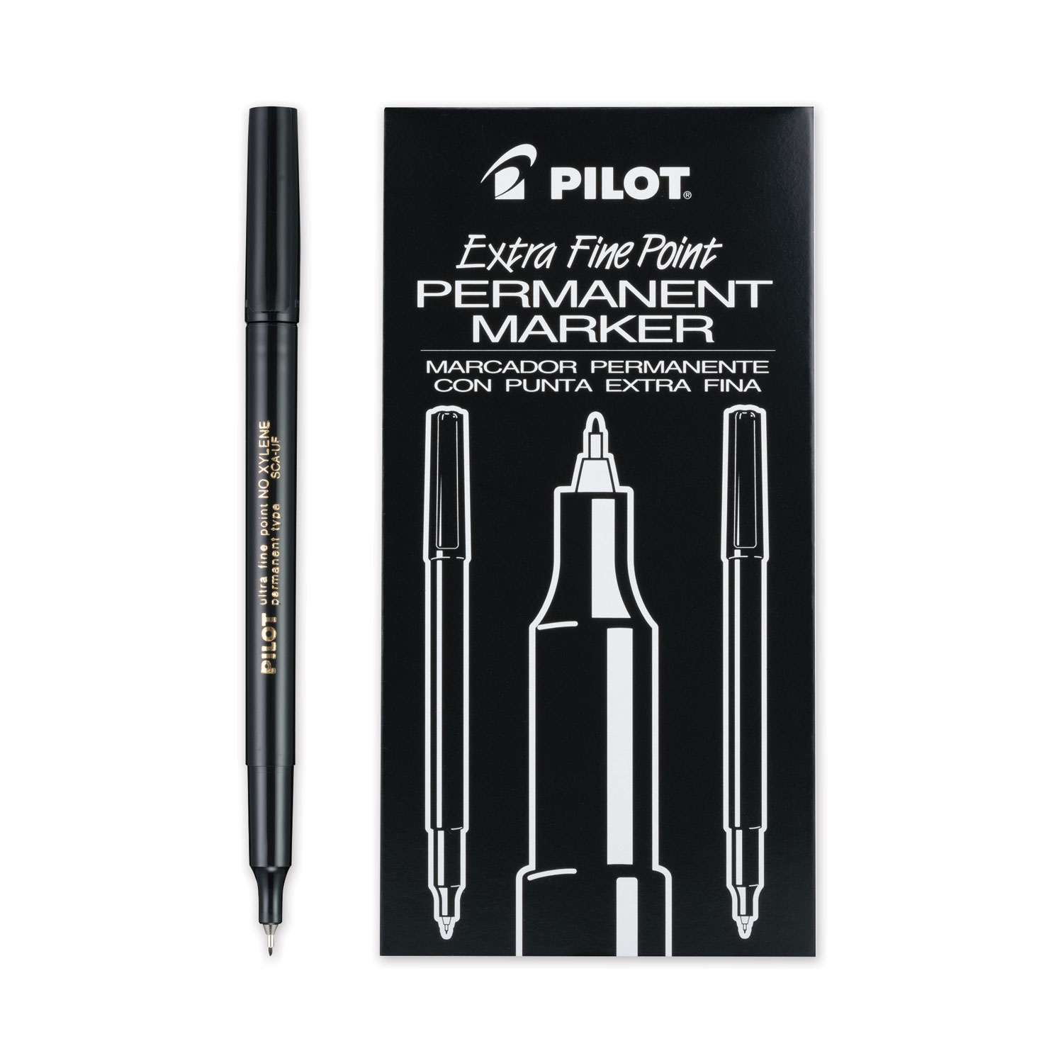  Pilot 44102 Extra-Fine Point Permanent Marker, Extra-Fine Needle Tip, Black (PIL378172) 
