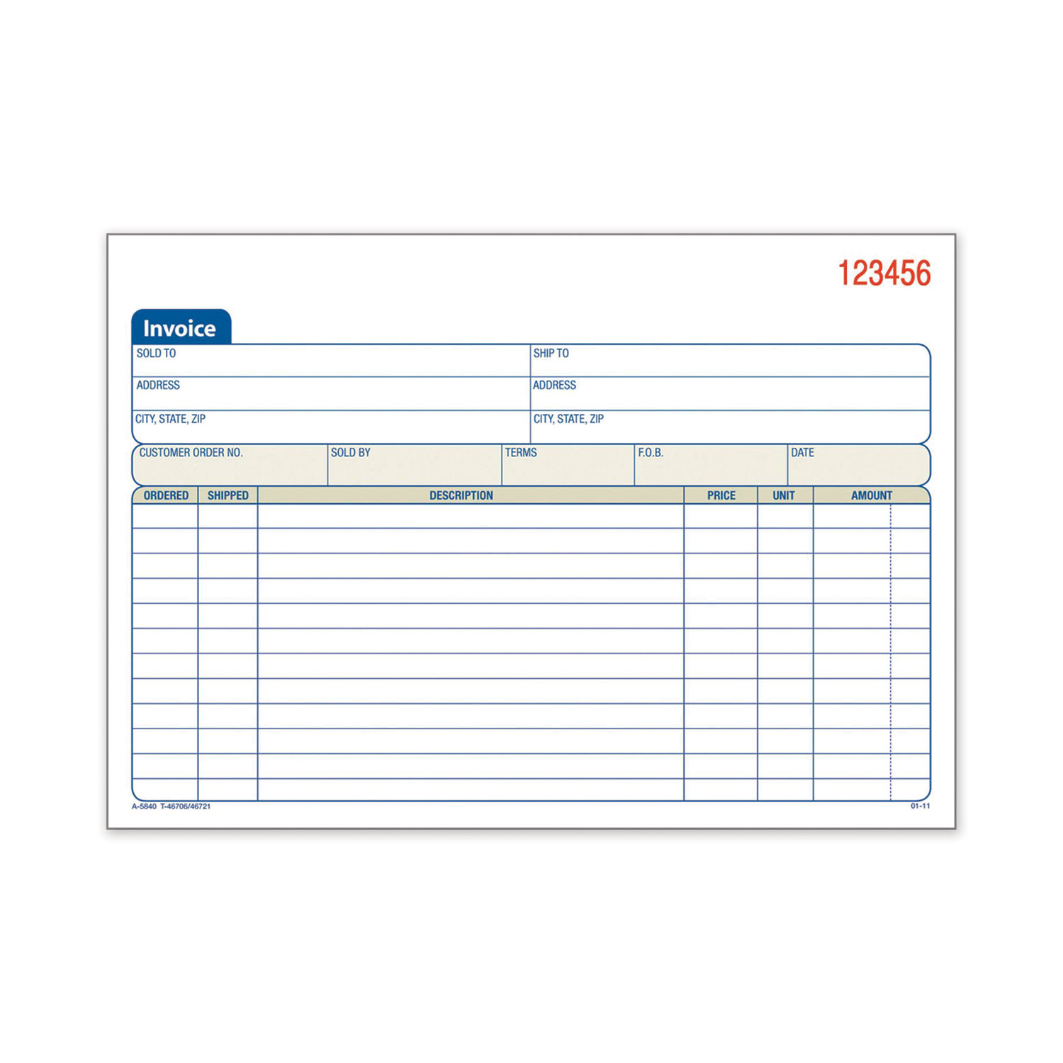  Adams DC5840 2-Part Invoice Book, Carbonless, 5.56 x 8.44, 50/Book (ABFDC5840) 