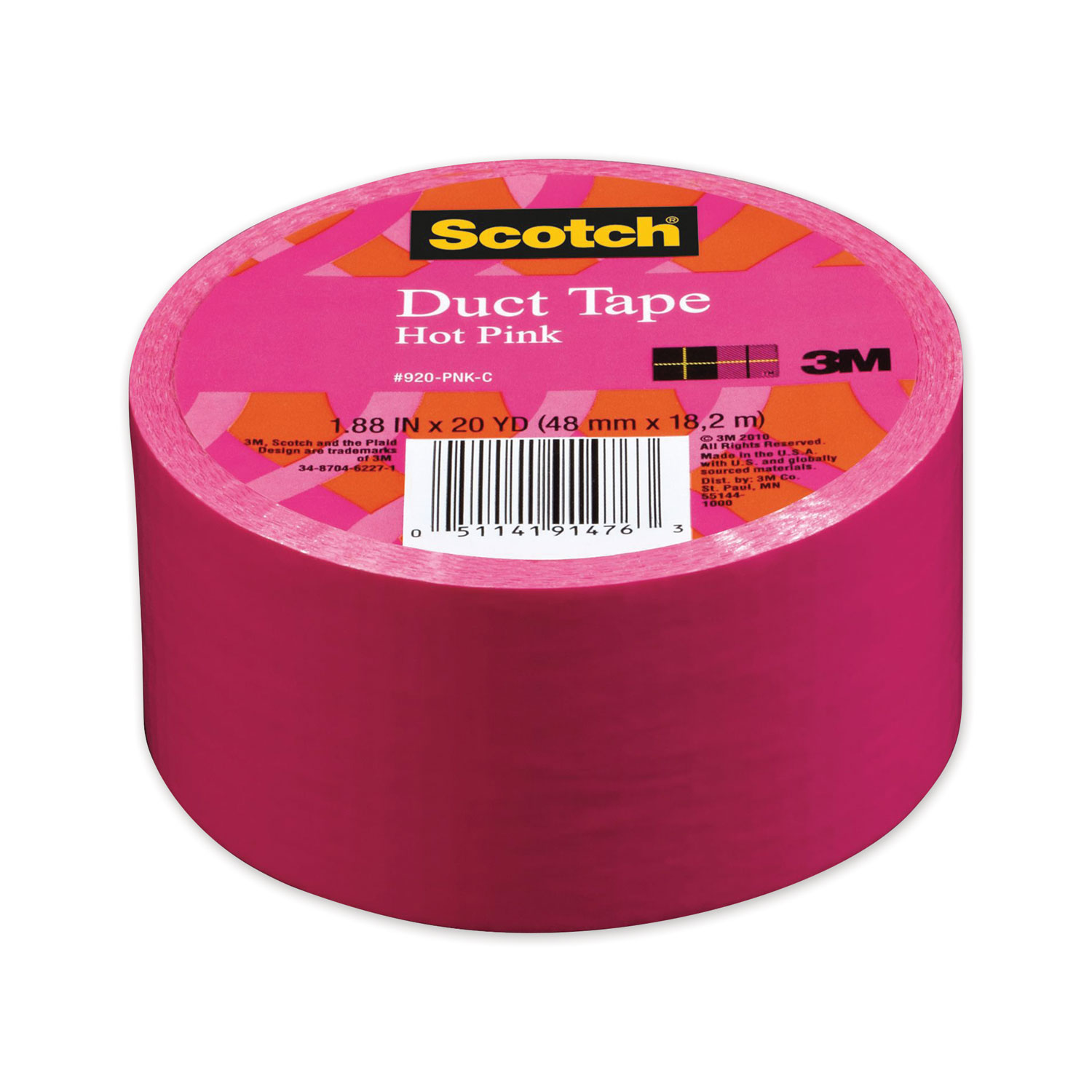 Scotch® Duct Tape, 1.88 x 20 yds, Hot Pink
