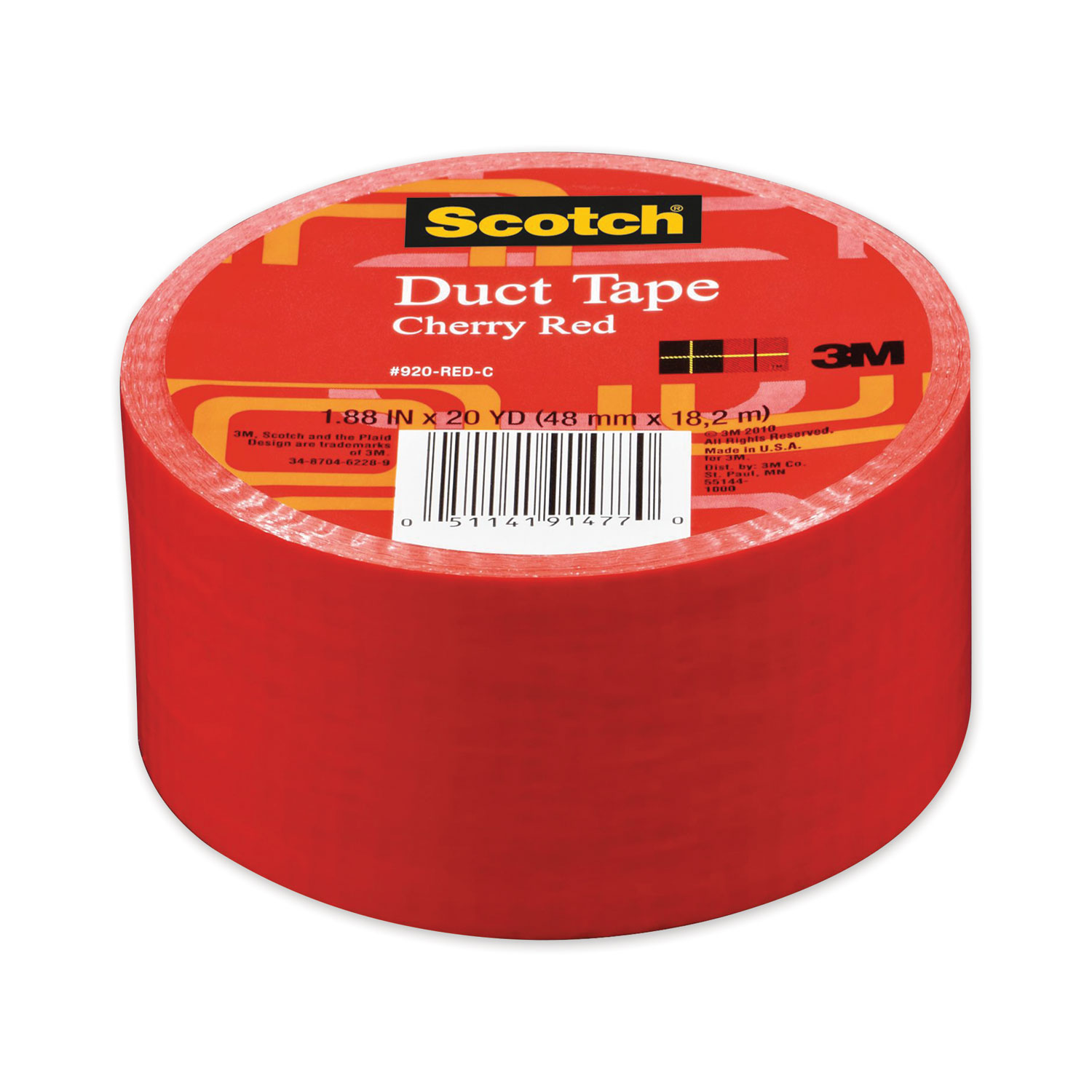 Scotch® Duct Tape, 1.88 x 20 yds, Cherry Red