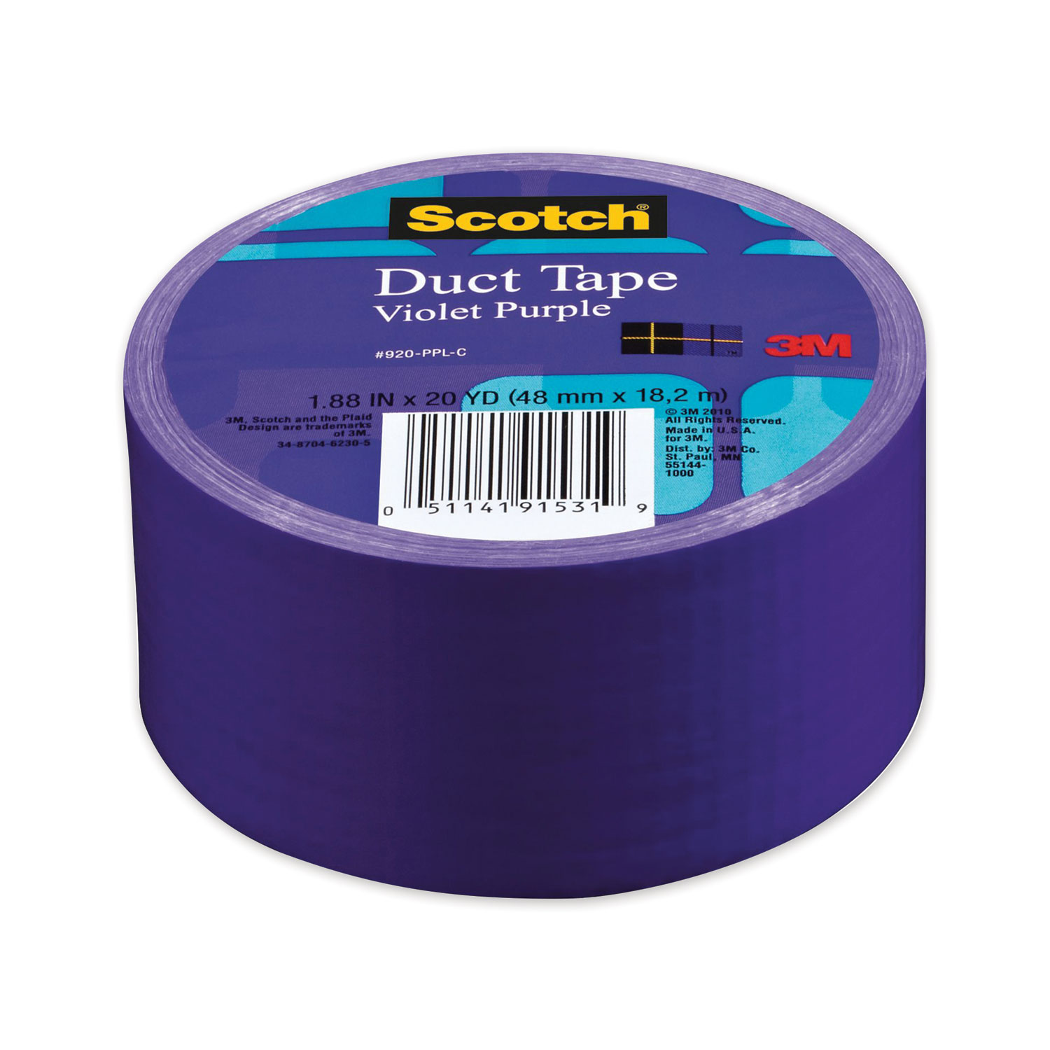  Scotch 920-PPL-C Duct Tape, 1.88 x 20 yds, Violet Purple (MMM70005059251) 