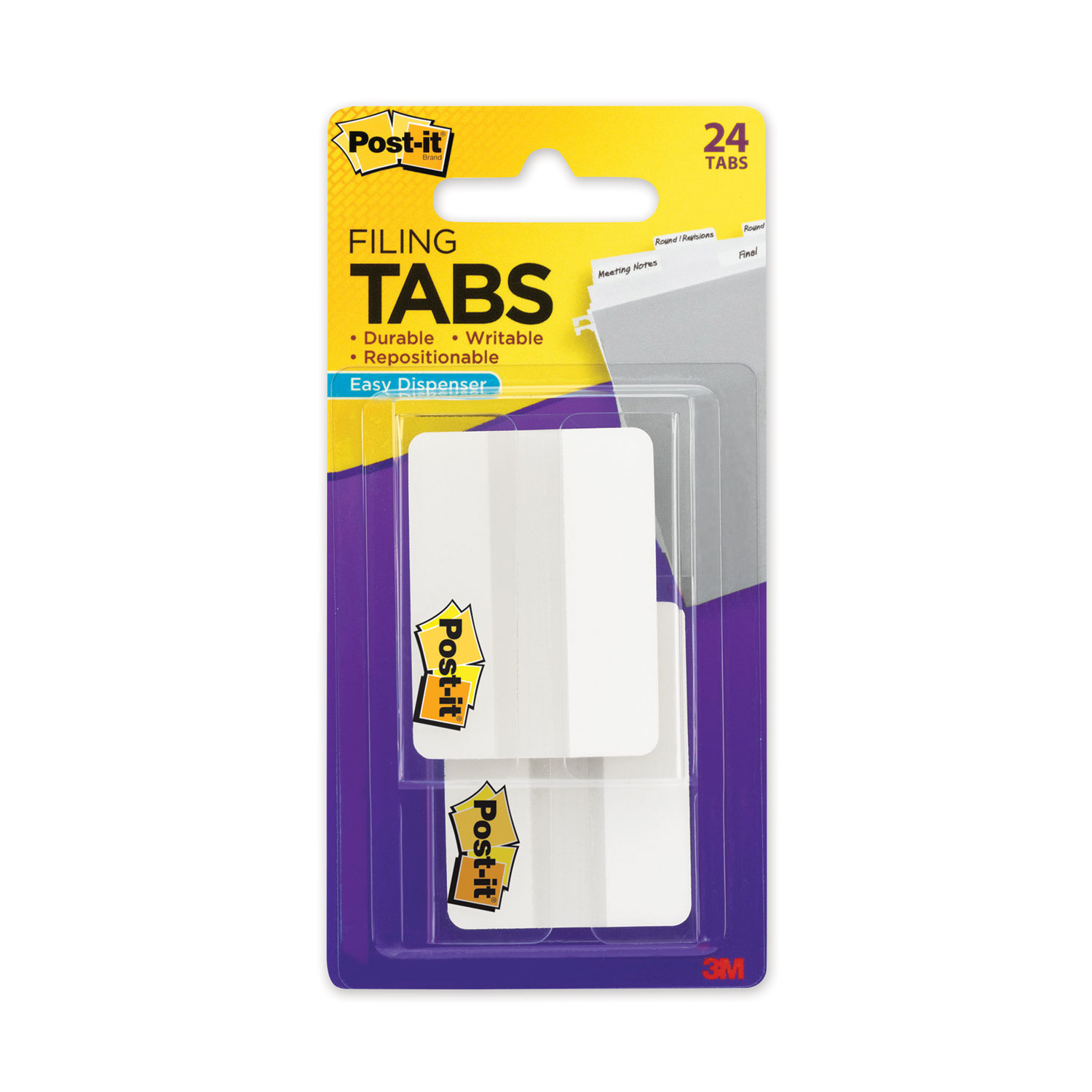  Post-it Tabs 686-24WE 2 and 3 Tabs, 1/5-Cut Tabs, White, 2 Wide, 24/Pack (MMM70005080844) 