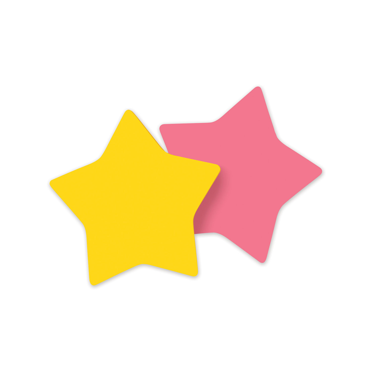  Post-it Notes 7350-STR Die-Cut Star Shaped Notepads, 2.6 x 2.6, Pink, Yellow, 75 Sheets/Pad, 2 Pads/Pack (MMM70005114114) 