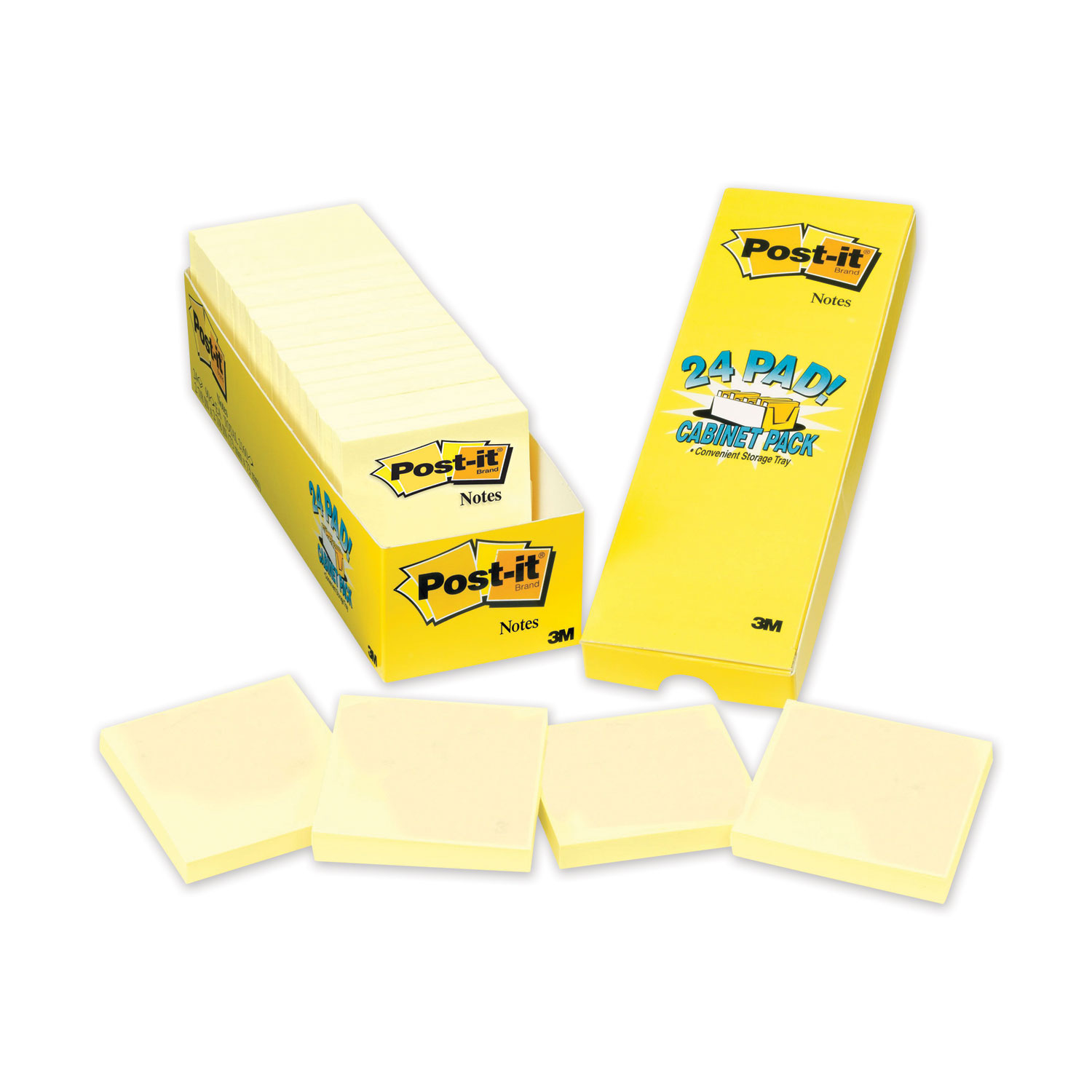  Post-it Notes 65424CP Original Pads in Canary Yellow, Cabinet Pack, 3 x 3, 90 Sheets/Pad, 24 Pads/Pack (MMM70005141687) 
