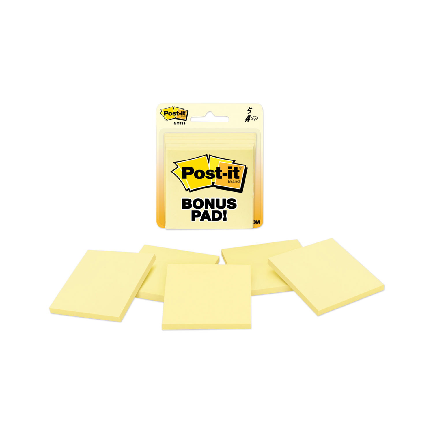  Post-it Notes 5400 Original Pads in Canary Yellow, 3 x 3, 50 Sheets/Pad, 4 Pads/Pack (MMM70070722551) 