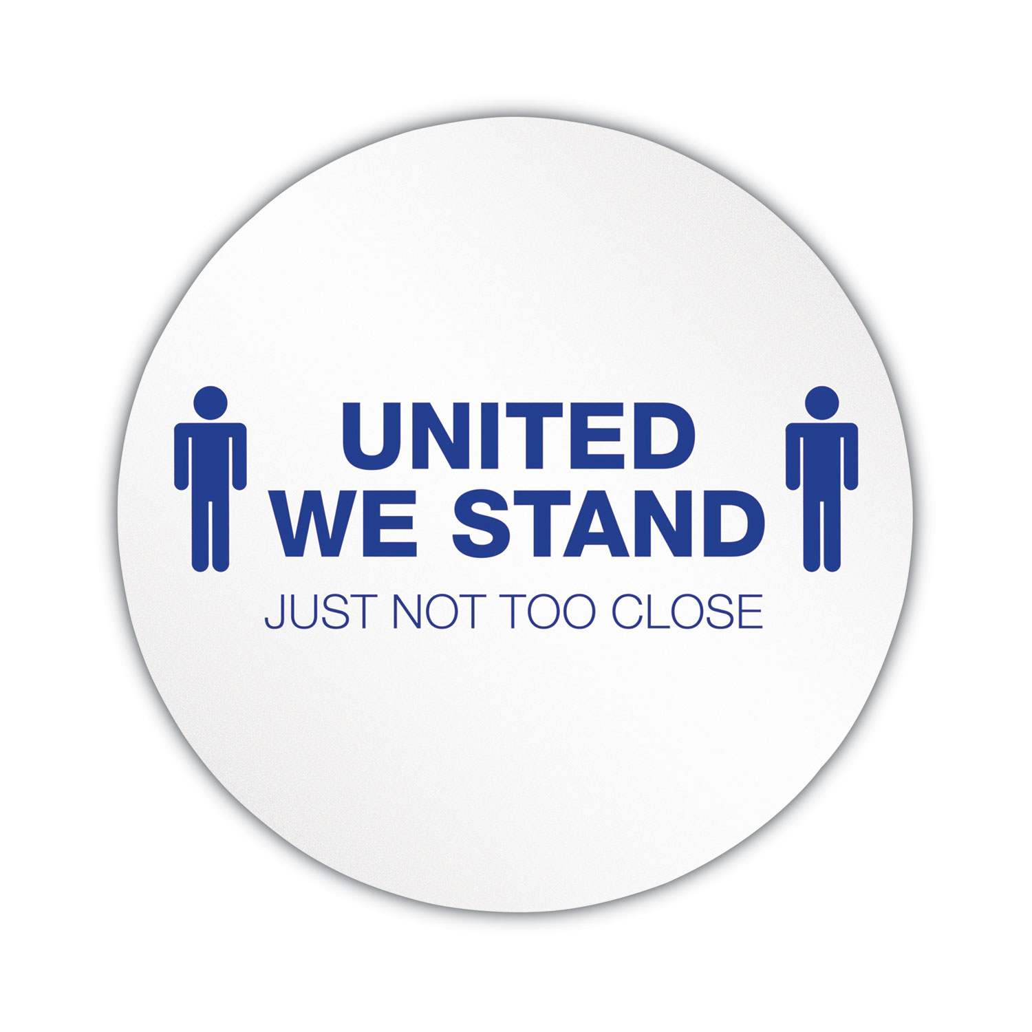 deflecto® Personal Spacing Discs, United We Stand, 20 dia, White/Blue, 6/Pack