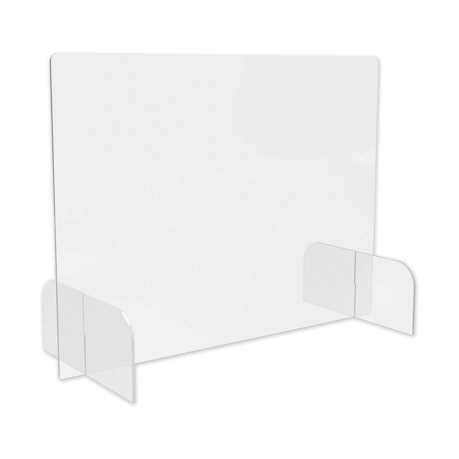  Deflecto Counter Top Barrier with Full Shield and Feet, 31 x 14 x 23, Polycarbonate, Clear, 2/Carton  (DEFPBCTPC3123B) 