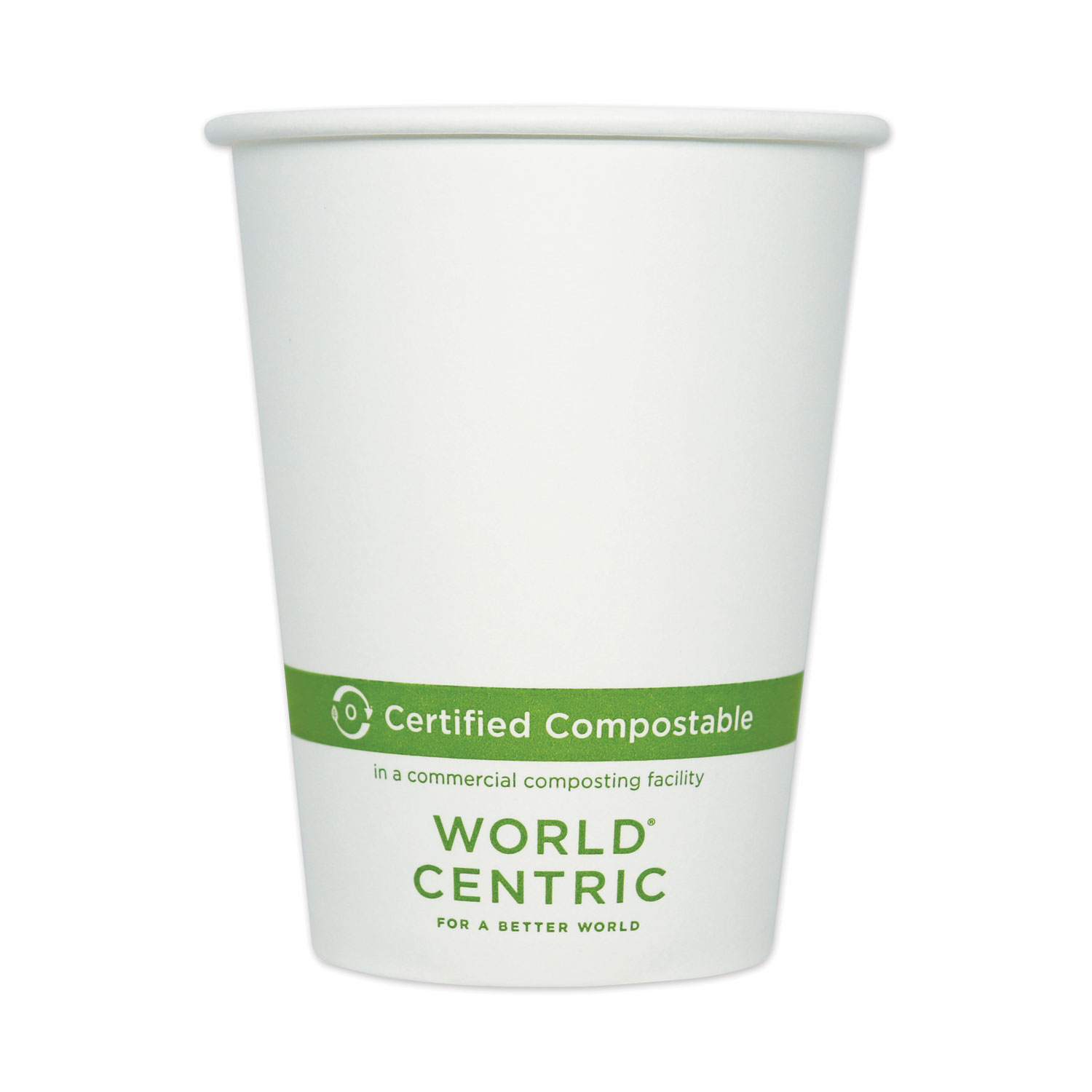  World Centric CUPA12 Paper Hot Cups, 12 oz, White, 1,000/Carton (WORCUPA12) 