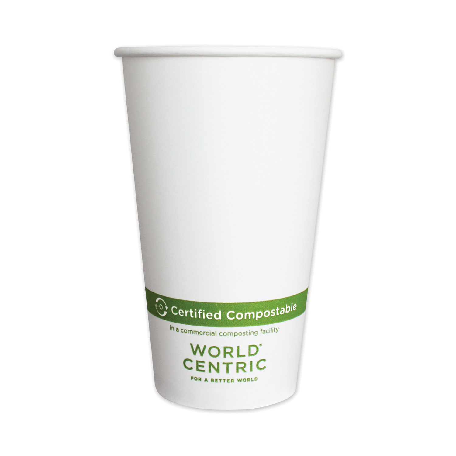  World Centric CUPA16 Paper Hot Cups, 16 oz, White, 1,000/Carton (WORCUPA16) 