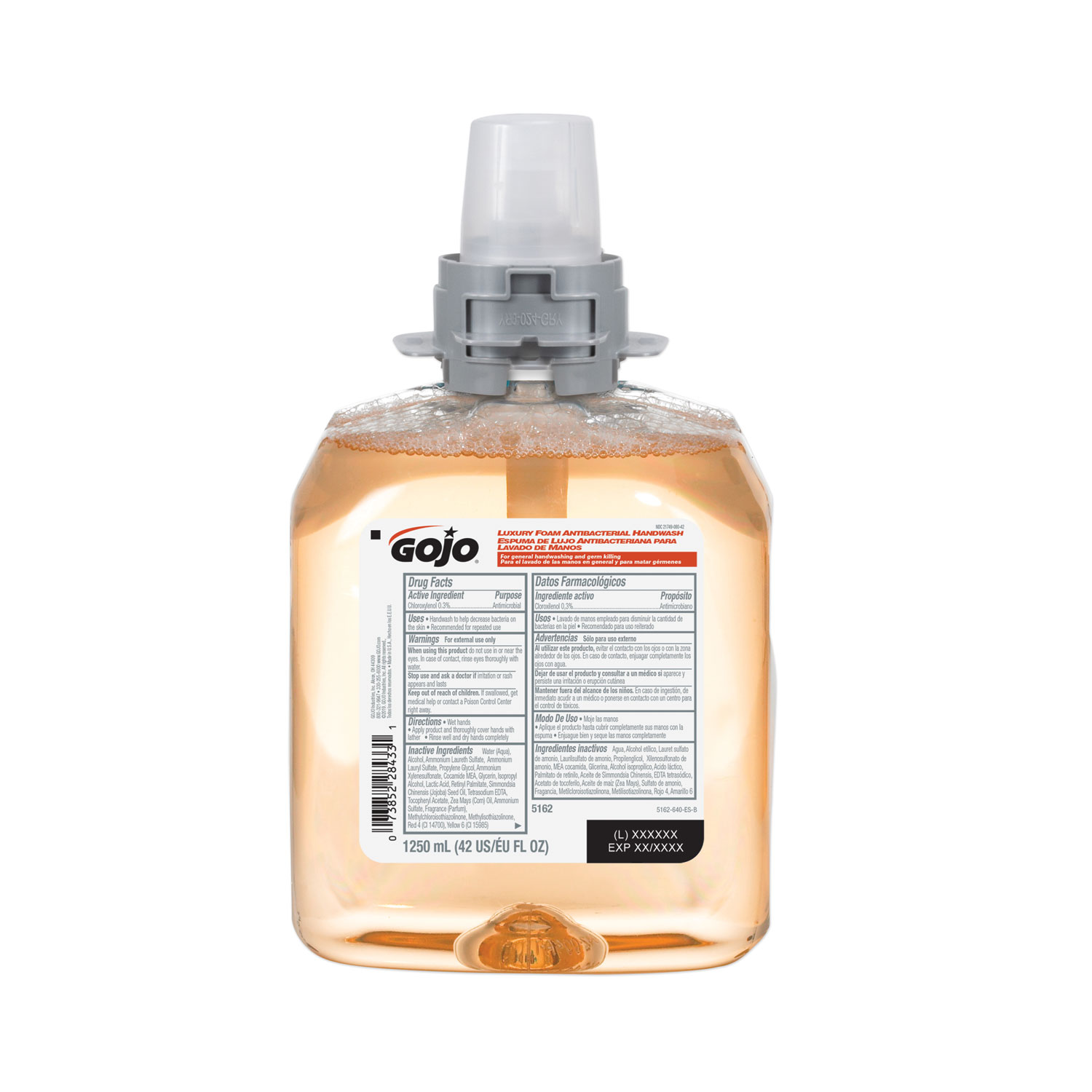 GOJO® Luxury Foam Antibacterial Handwash, 1250 mL Refill, Fresh Fruit, 4/Carton