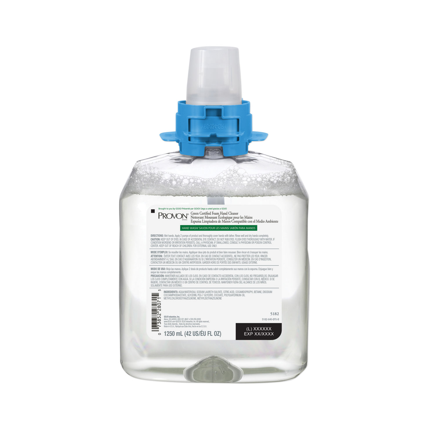  PROVON 5182-04 Green Certified Foam Hand Cleaner, 1250 mL Refill, 4/Carton (GOJ518204CT) 