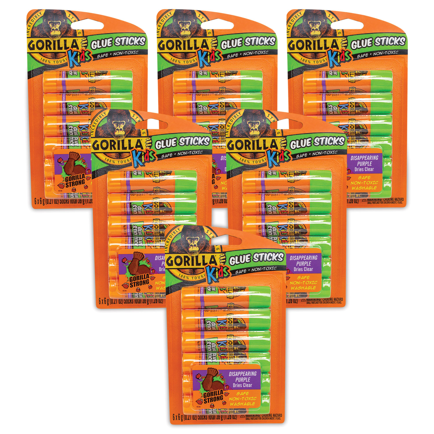 School Glue Sticks, 0.21 oz/Stick, Dries Clear, 36 Sticks/Box - Zerbee