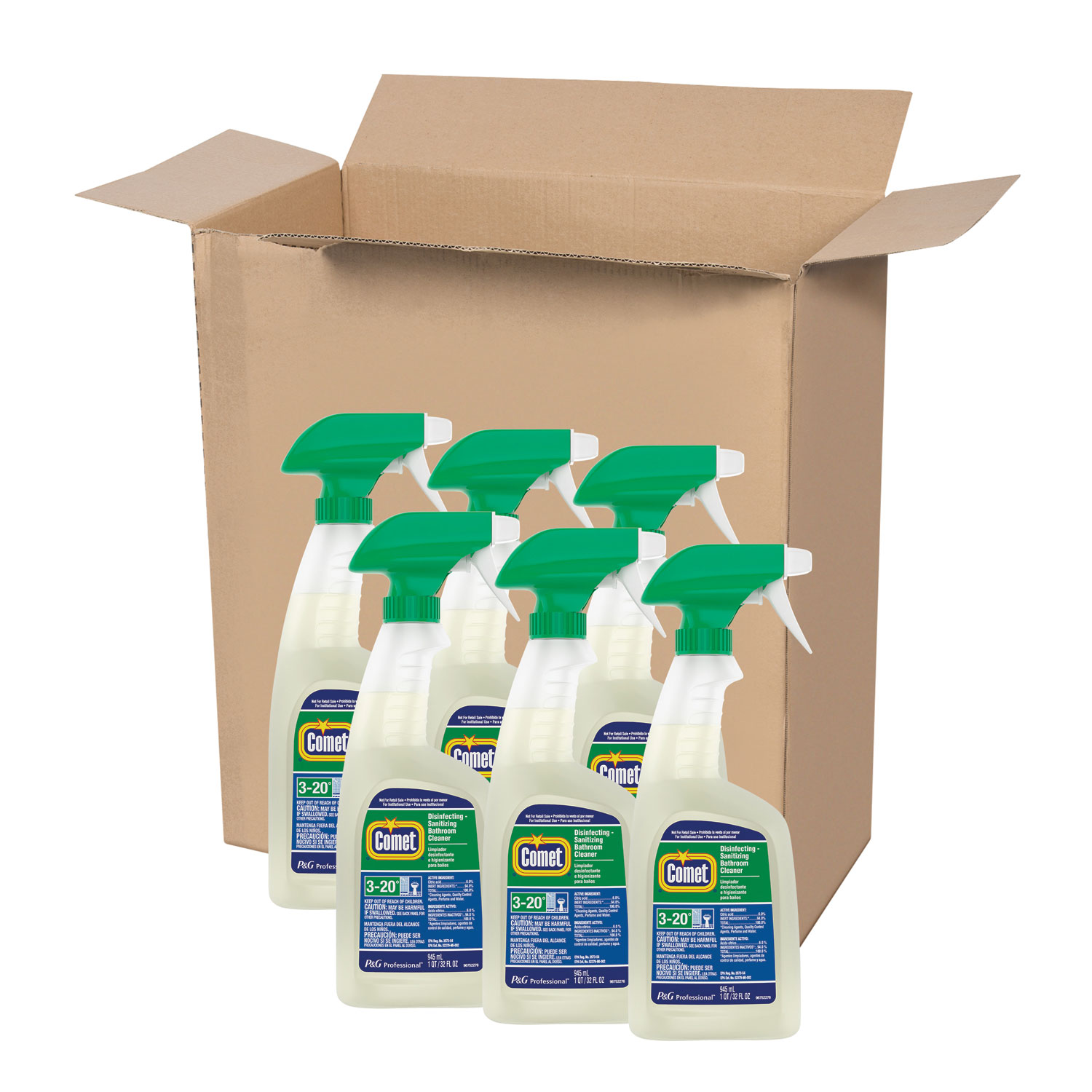 Comet® Disinfecting-Sanitizing Bathroom Cleaner, 32 oz Trigger Bottle, 6/Carton