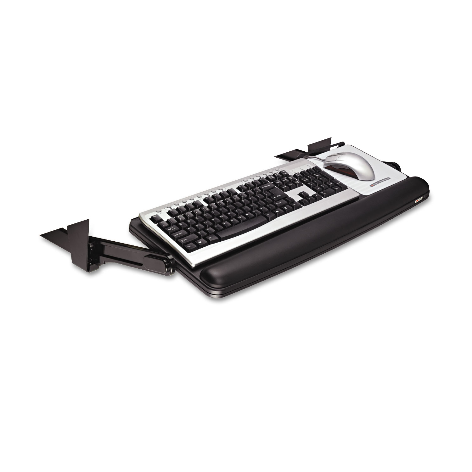  3M KD90 Adjustable Under Desk Keyboard Drawer, 27.3w x 16.8d, Black (MMMKD90) 