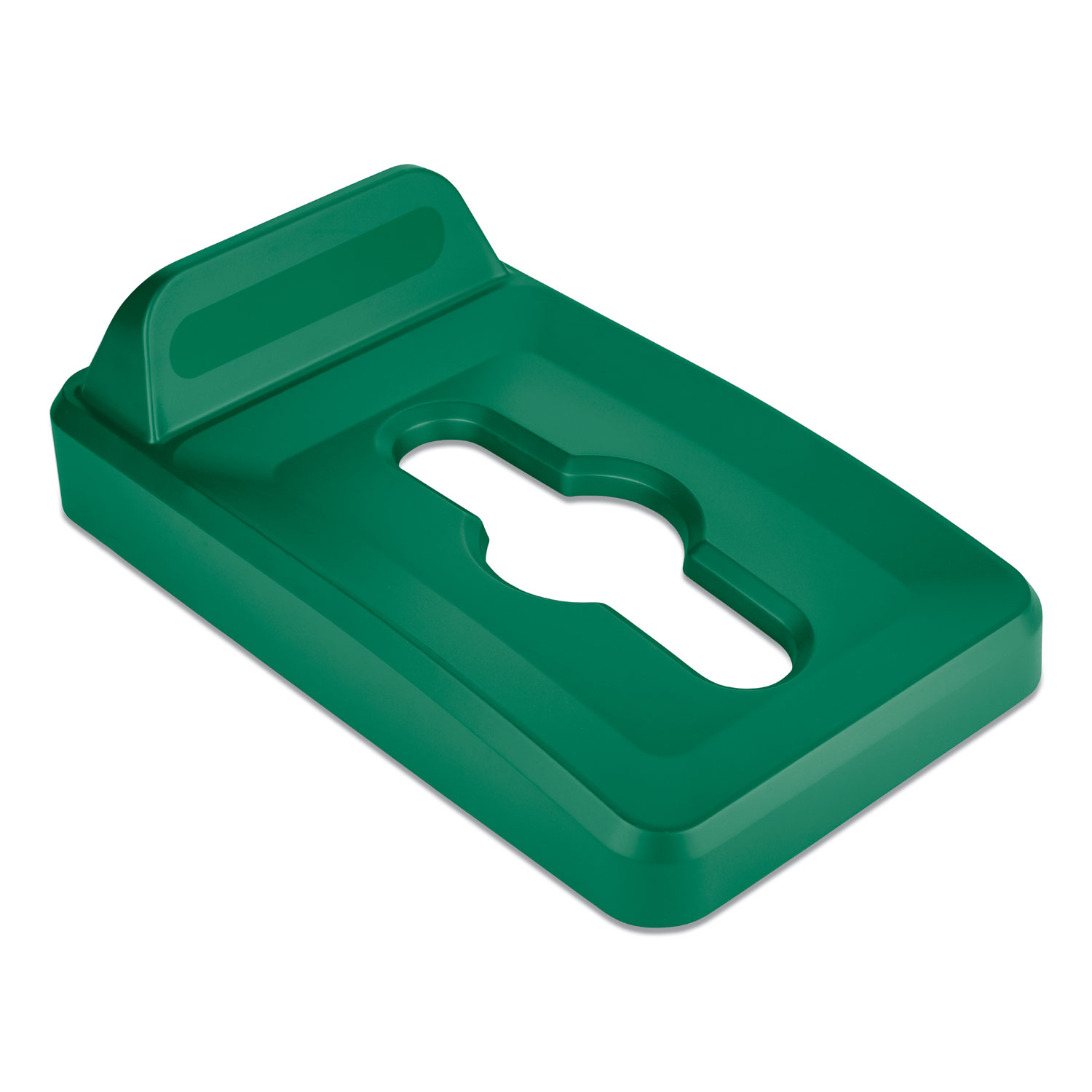 Rubbermaid® Commercial Slim Jim Single Stream Recycling Top for Slim Jim Containers, 11.52 x 20.43 x 2.8, Green