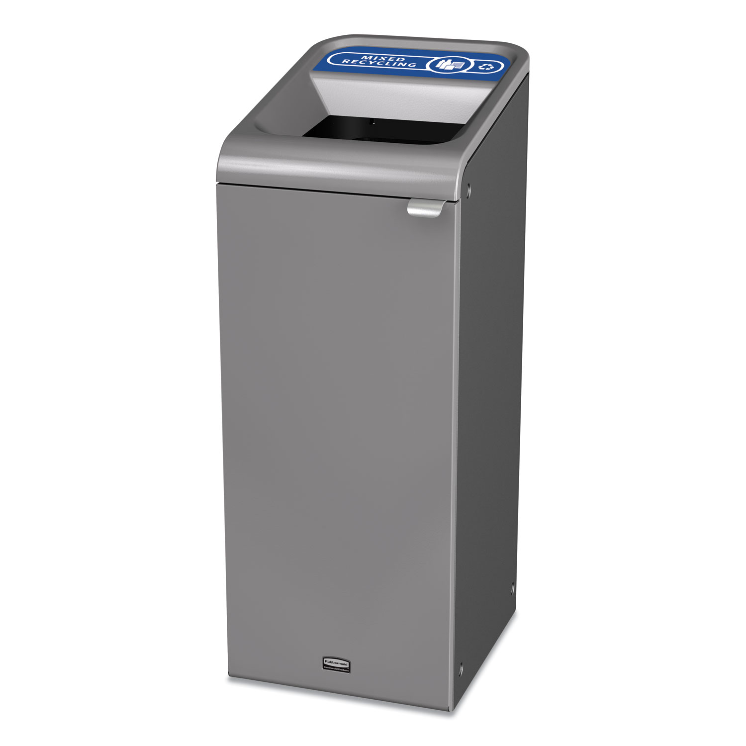  Rubbermaid Commercial 1961615 Configure Indoor Recycling Waste Receptacle, 15 gal, Gray, Mixed Recycling (RCP1961615) 