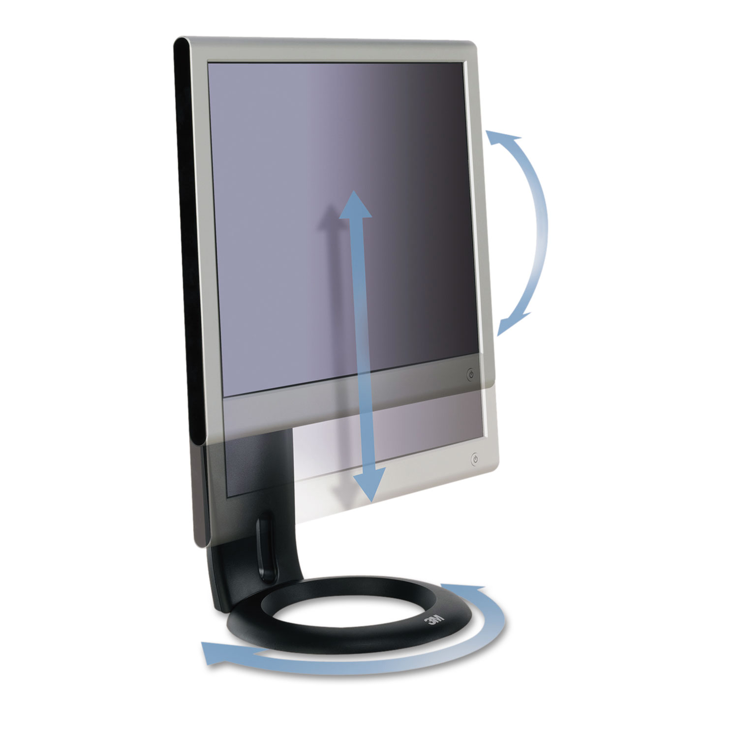 Easy-Adjust LCD Monitor Stand, 8 1/2 x 5 1/2 x 8 1/2 to 13 1/2, Black