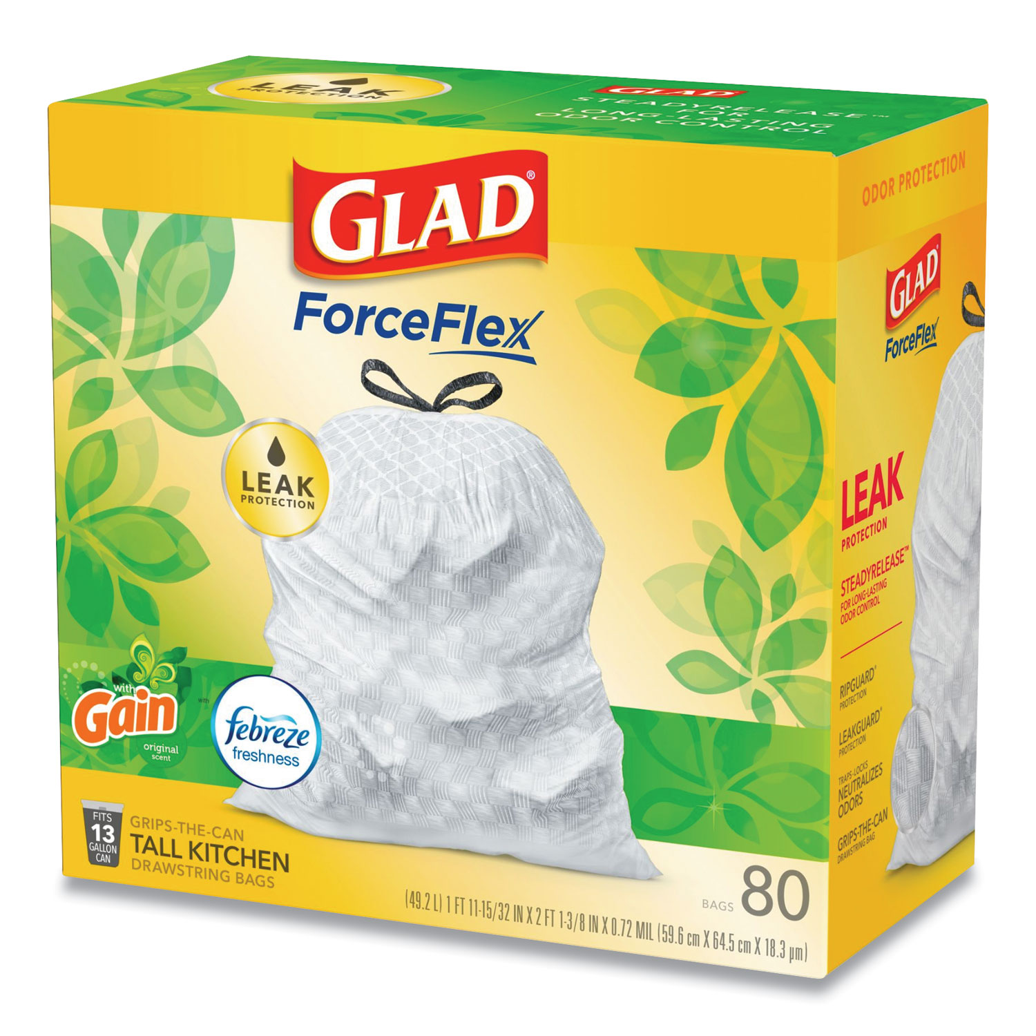 Glad ForceFlex 13-Gal. Tall Kitchen Bags with Gain Odorshield