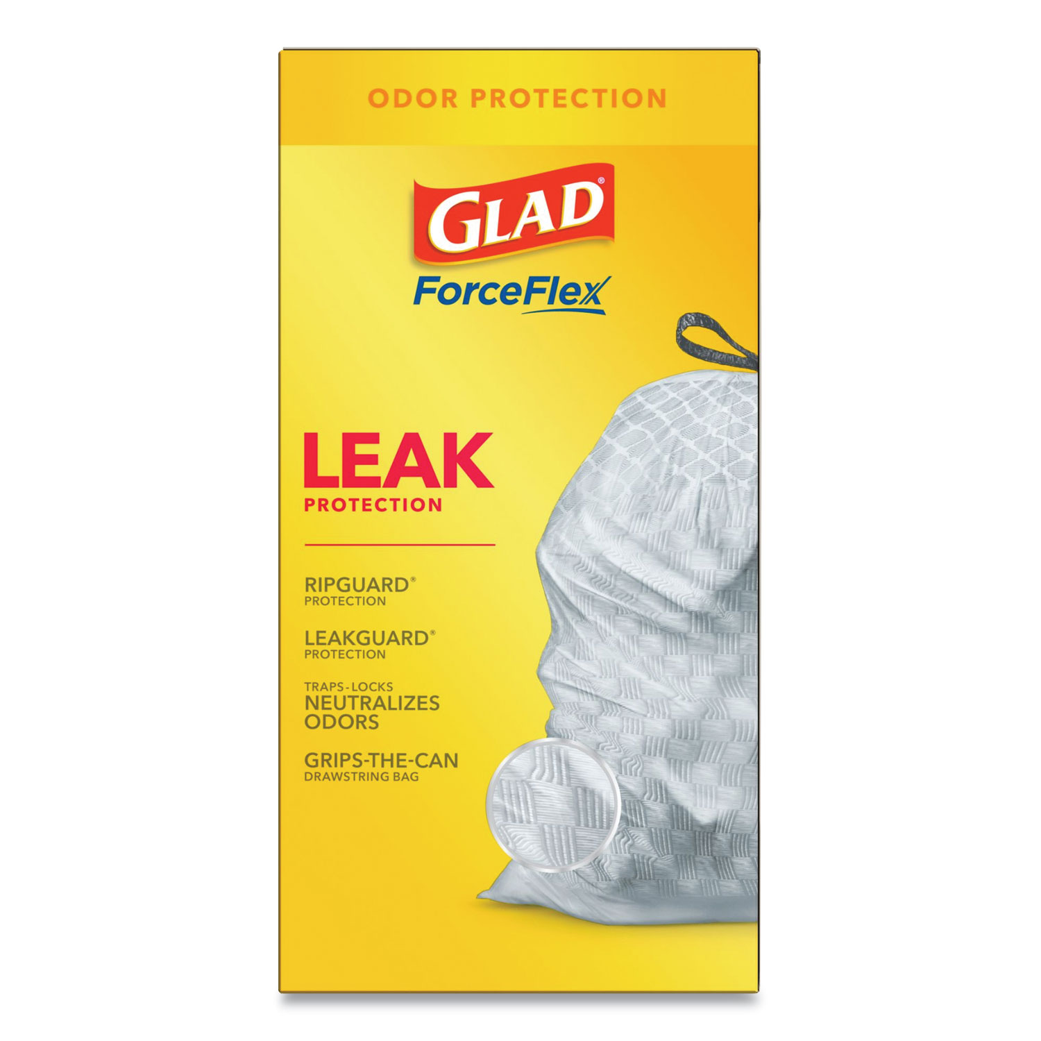 Glad Tall Kitchen Drawstring Trash Bags, 13 Gal, 0.72 Mil, 23.75 X 24.88,  White, 240/Carton - CLO79008