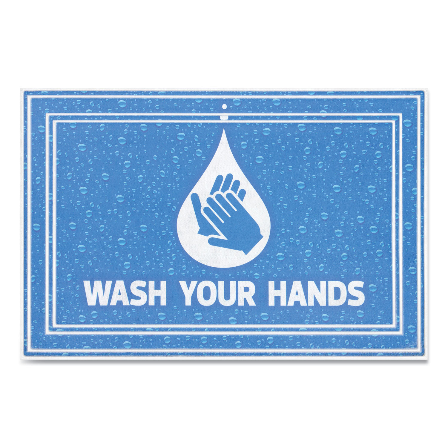 Apache Mills® Message Floor Mats, 24 x 36, Blue, Wash Your Hands
