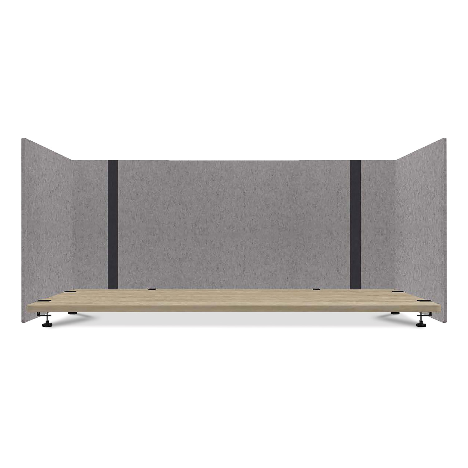 Lumeah Adjustable Desk Screen with Returns, 48 to 78 x 29 x 26.5, Polyester, Gray
