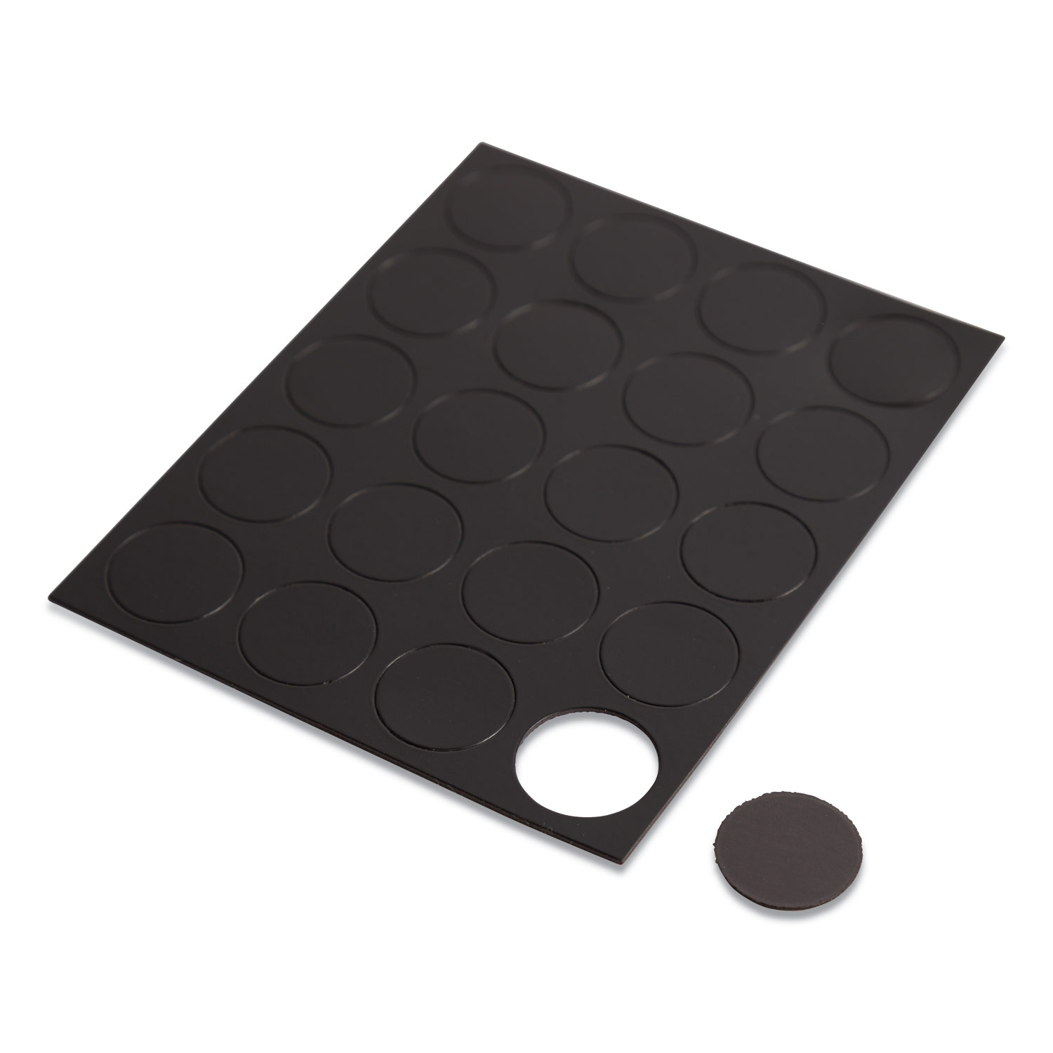 U Brands Heavy-Duty Board Magnets, Circles, Black, 0.75, 20/Pack