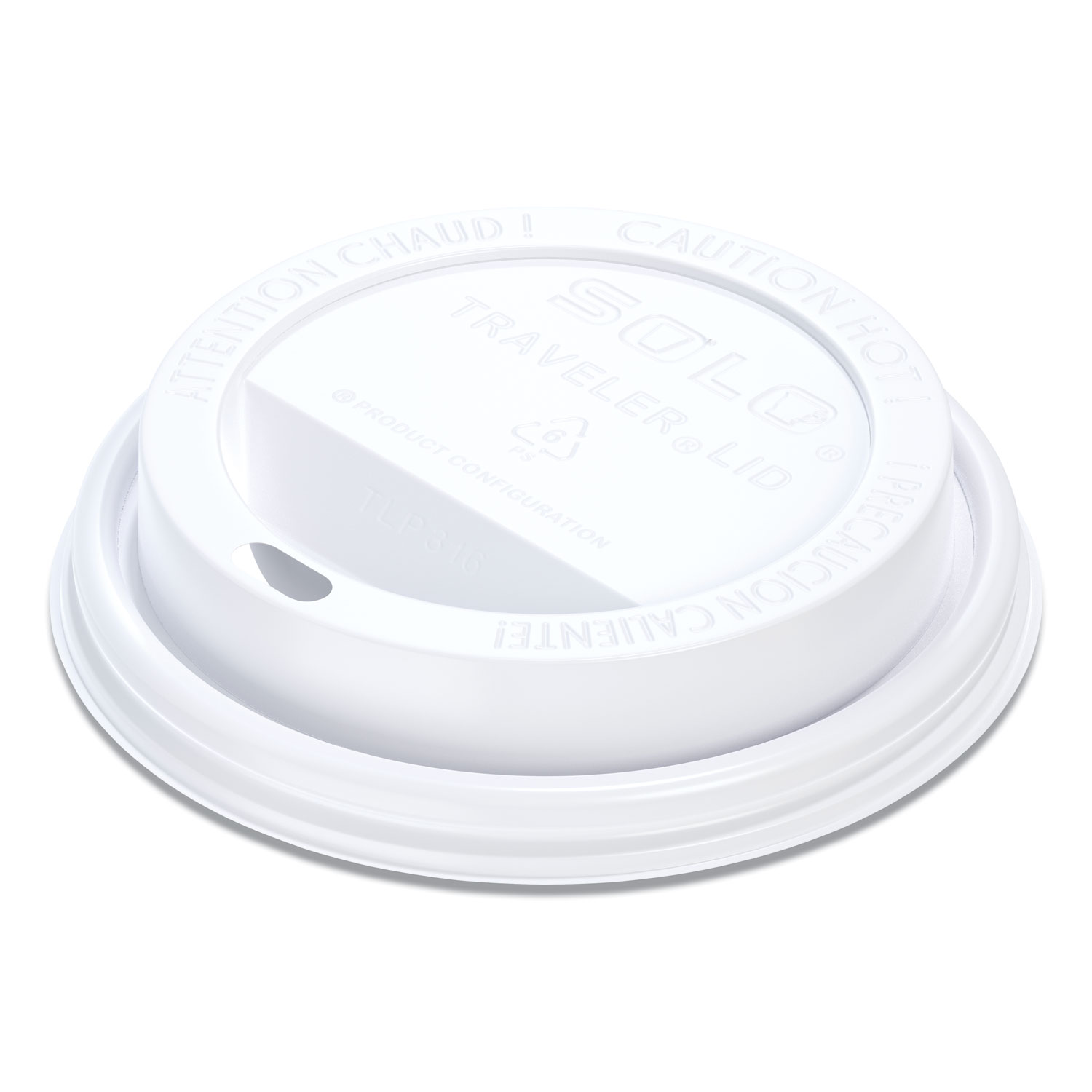  Dart TLP316-0007 Traveler Cappuccino Style Dome Lid, Polystyrene, Fits 10-24 oz Hot Cups, White, 100/Pack (SCC896404) 