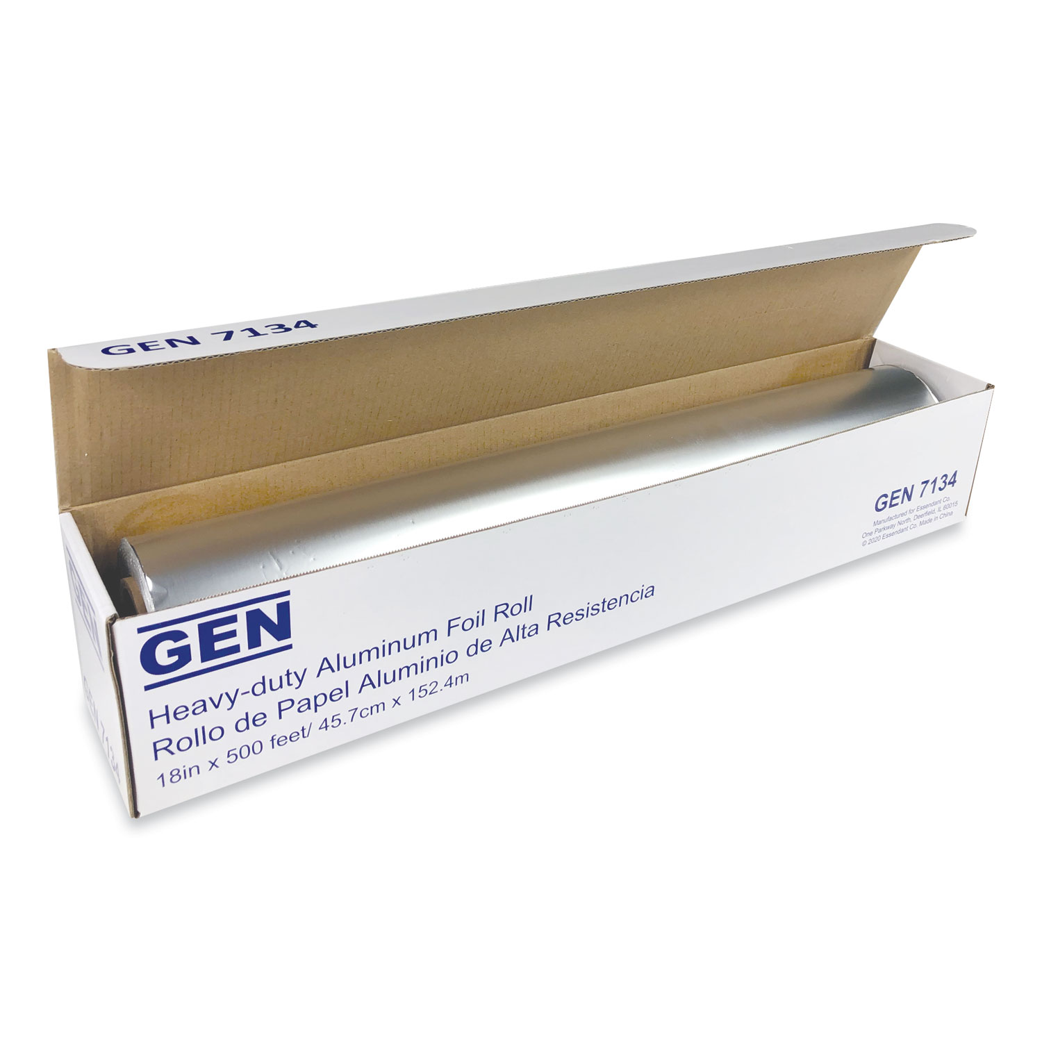 GEN Heavy-Duty Aluminum Foil Roll, 18 x 500 ft, 4/Carton