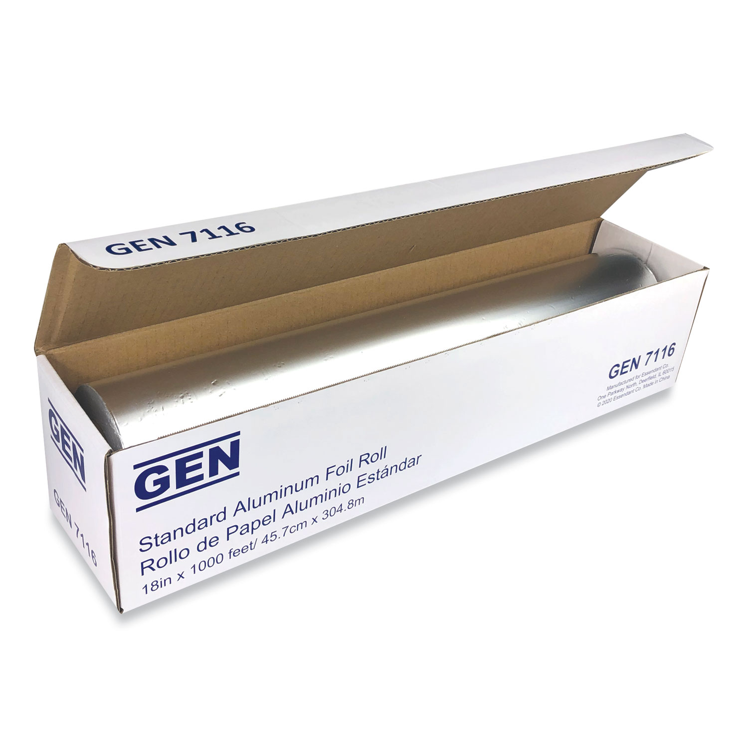 GEN Standard Aluminum Foil Roll, 18 x 1,000 ft, 4/Carton