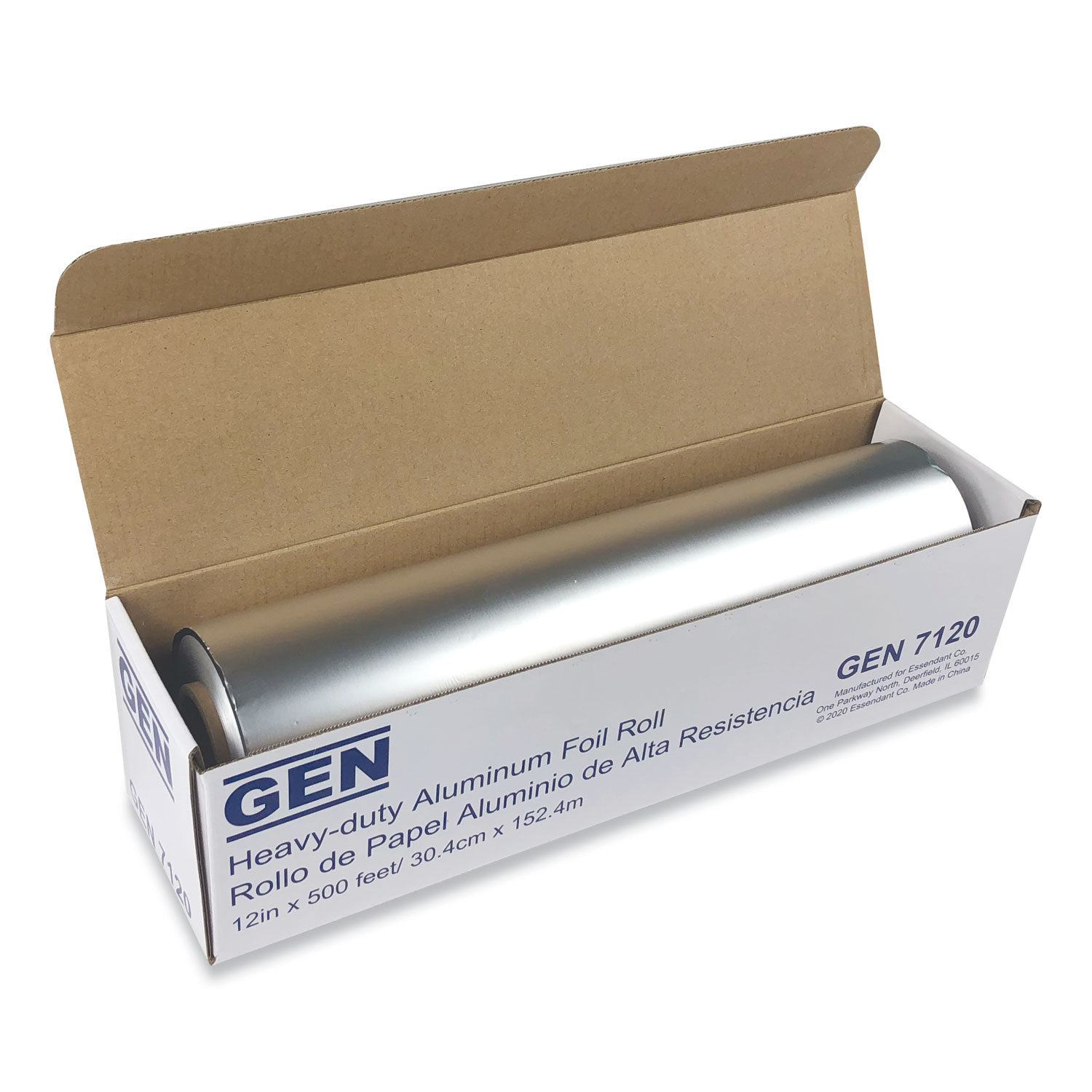  GEN 7120CT Heavy-Duty Aluminum Foil Roll, 12 x 500 ft, 6/Carton (GEN7120CT) 