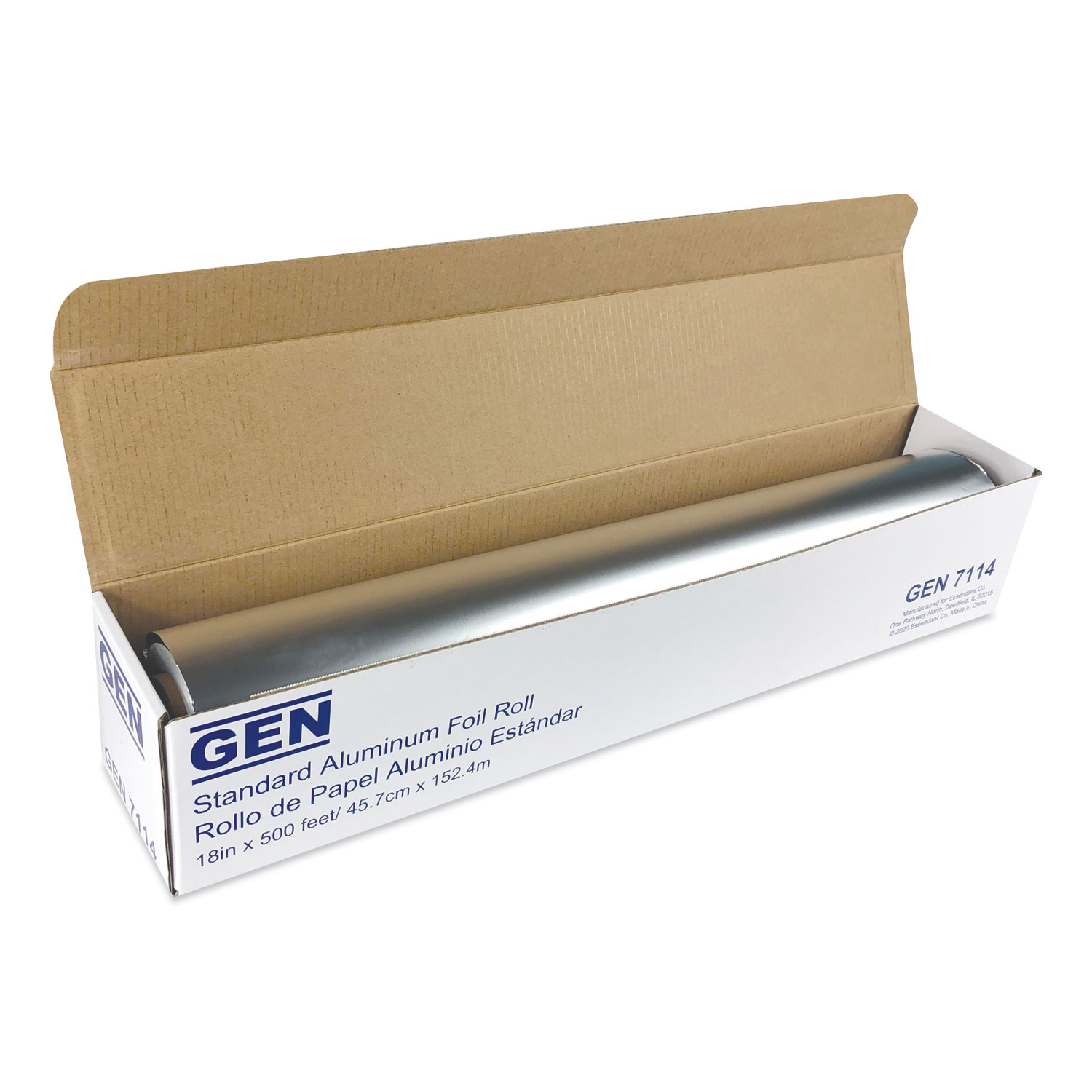 GEN Standard Aluminum Foil Roll, 18 x 500 ft, 4/Carton