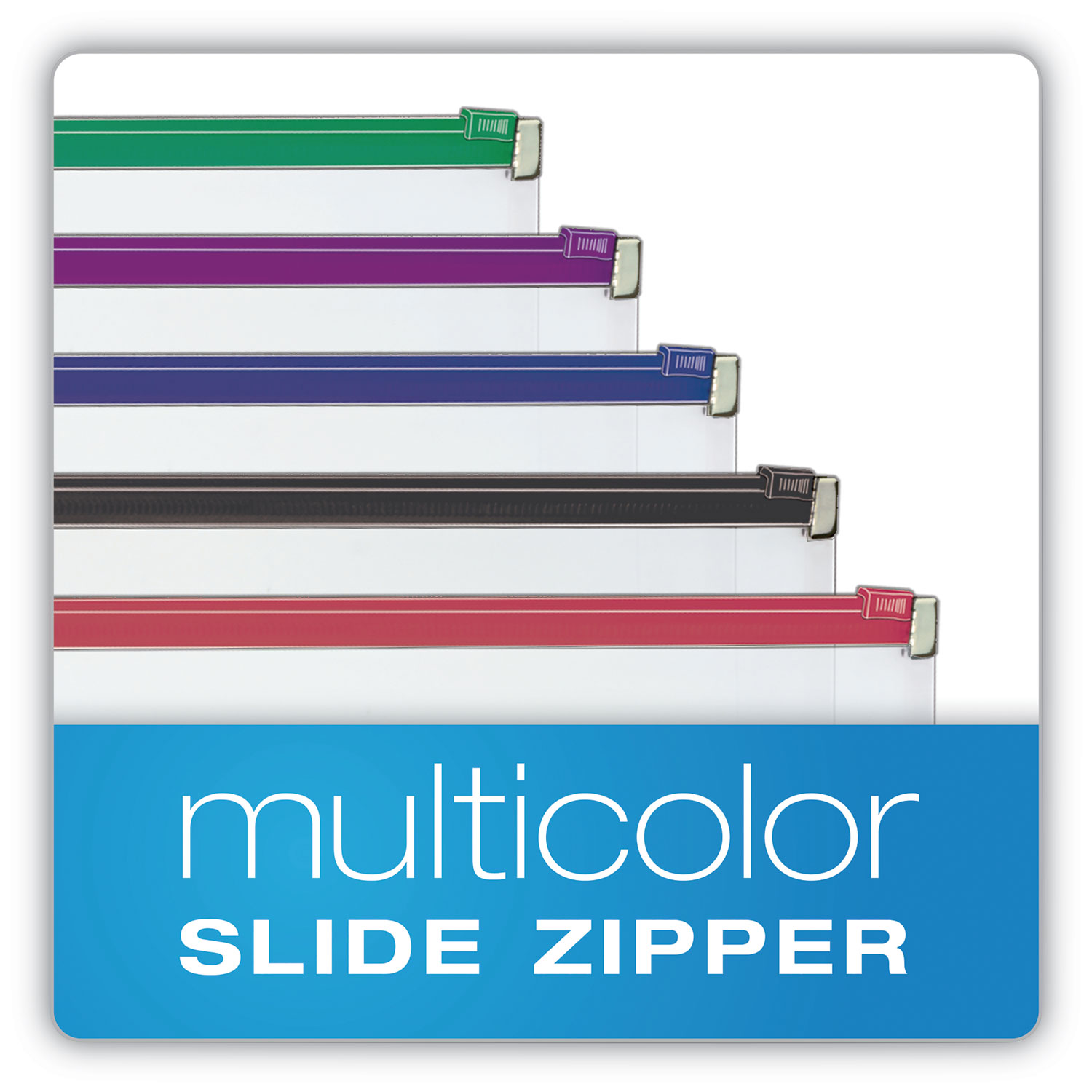 Expanding Zipper Binder Pocket, 8.5 x 11, Assorted Colors, 5/Pack myghop