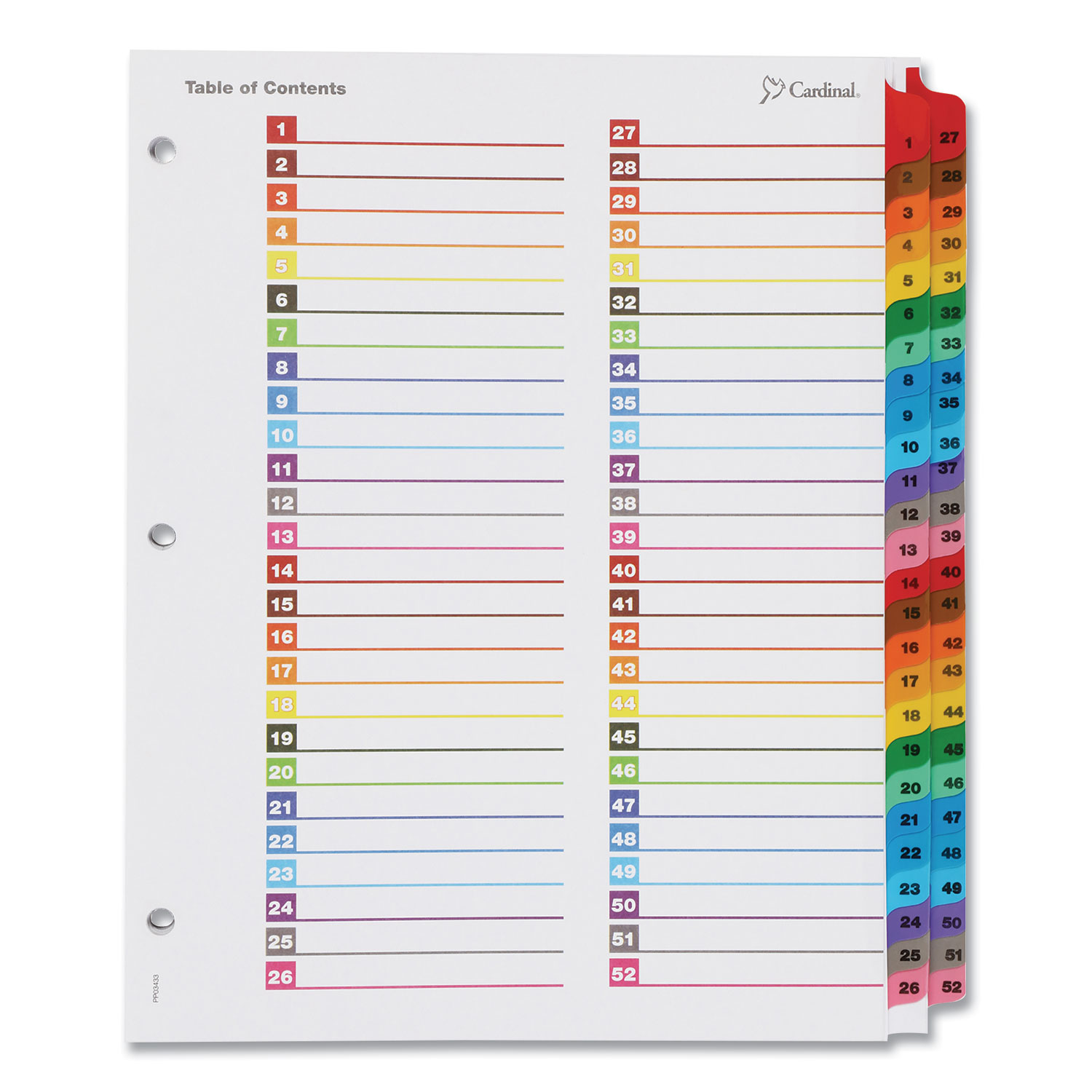 CRD60990 Cardinal OneStep Printable Table of Contents/Dividers Zuma