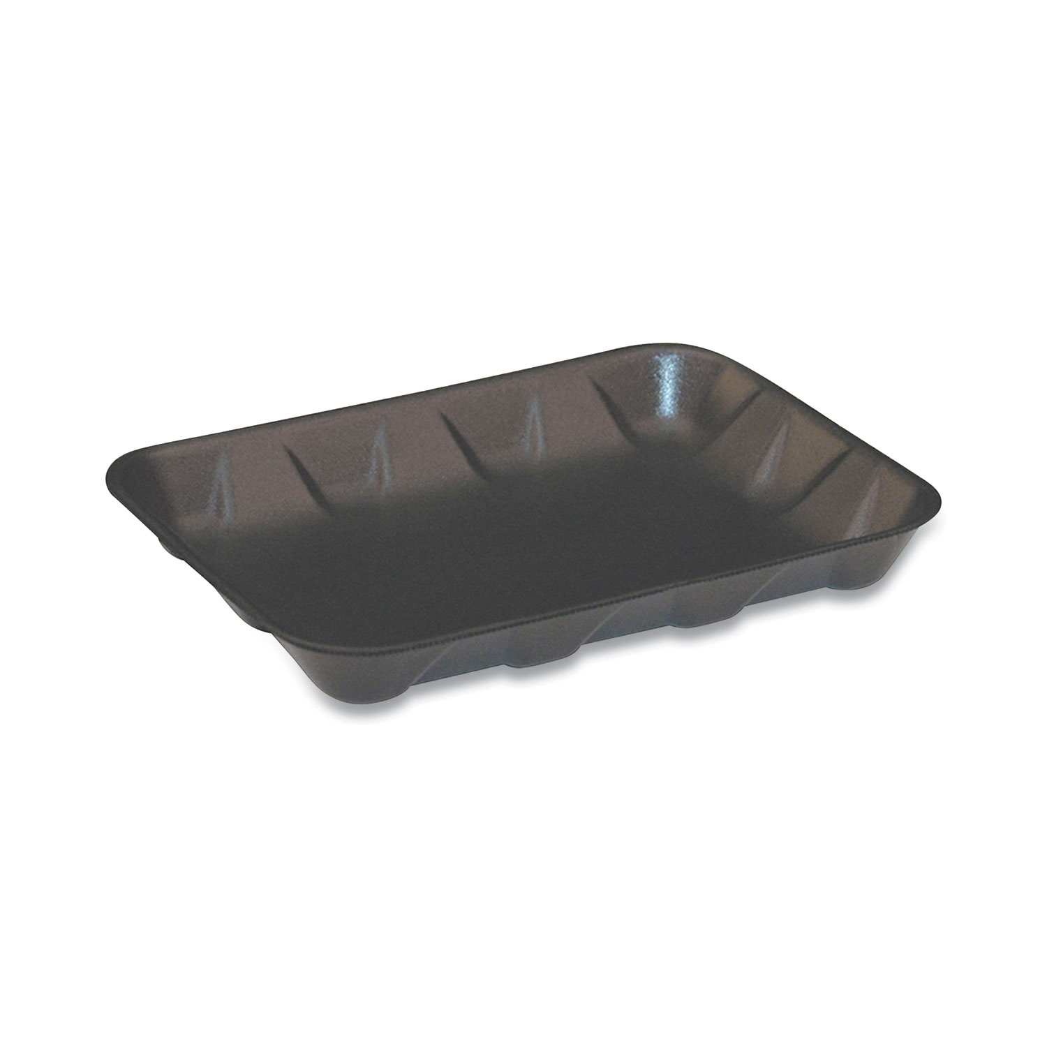 Pactiv Supermarket Trays, #4D, 9.58 x 7.08 x 1.25, Black, 400/Carton