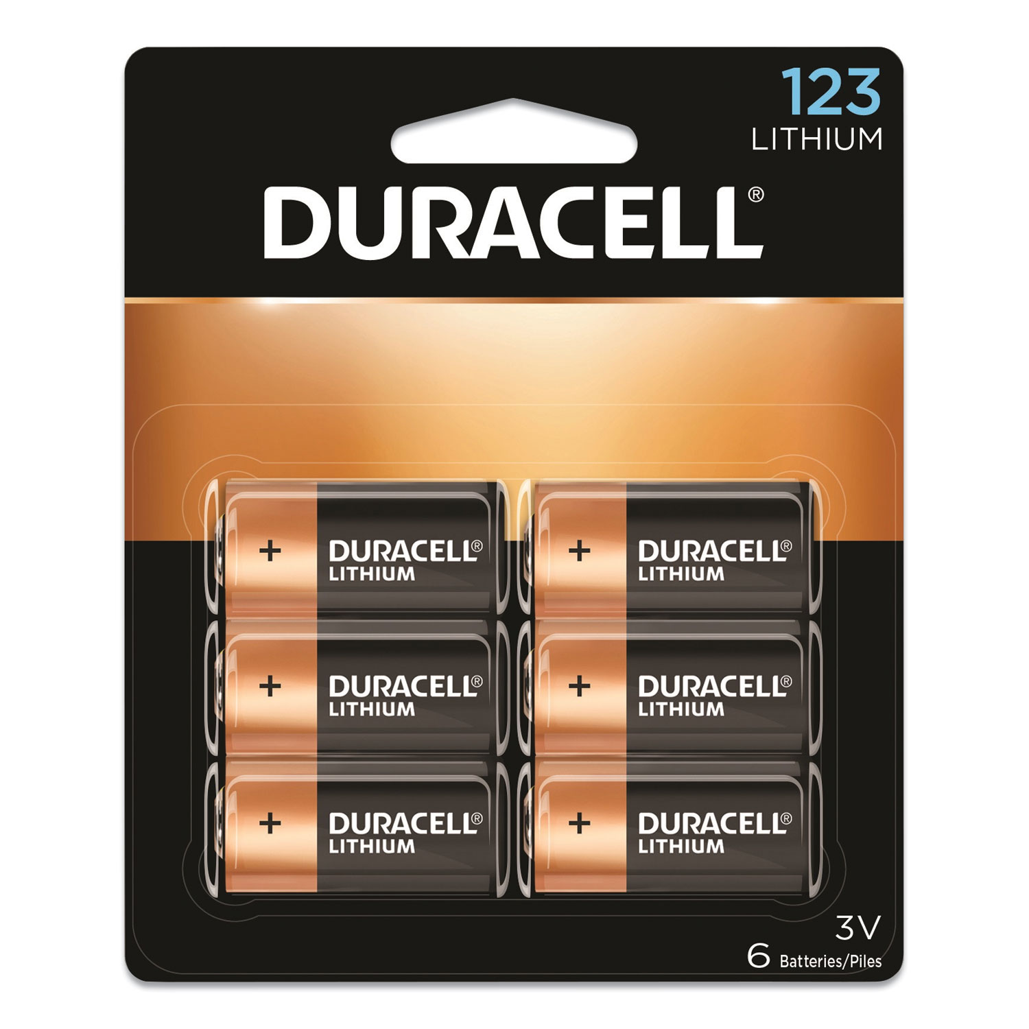  Duracell DL123AB6PK Specialty High-Power Lithium Batteries, 123, 3 V, 6/Pack (DURDL123AB6PK) 