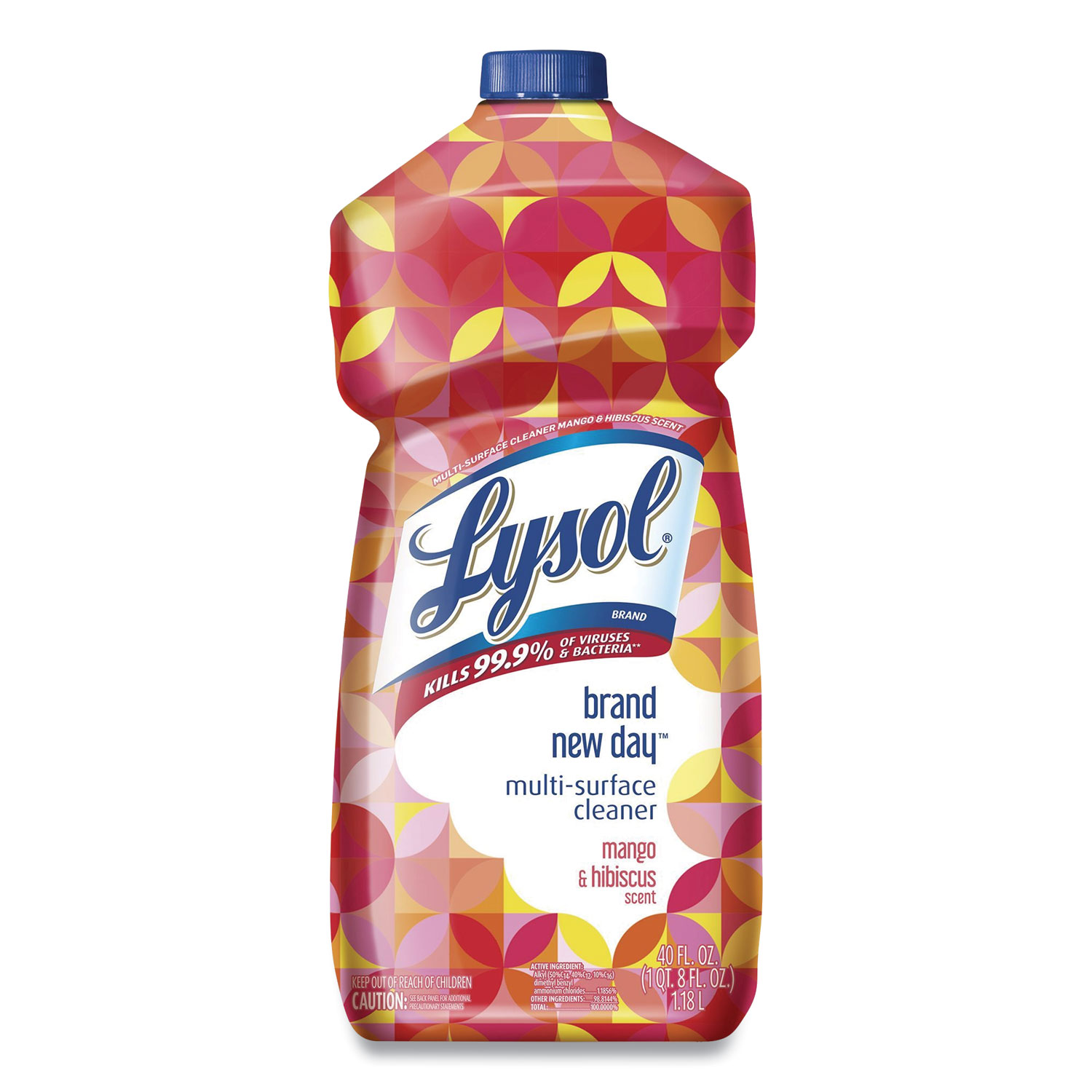  LYSOL Brand 19200-49114 Clean and Fresh Multi-Surface Cleaner, Brand New Day Mango and Hibiscus, 40 oz Bottle, 9/Carton (RAC49114CT) 