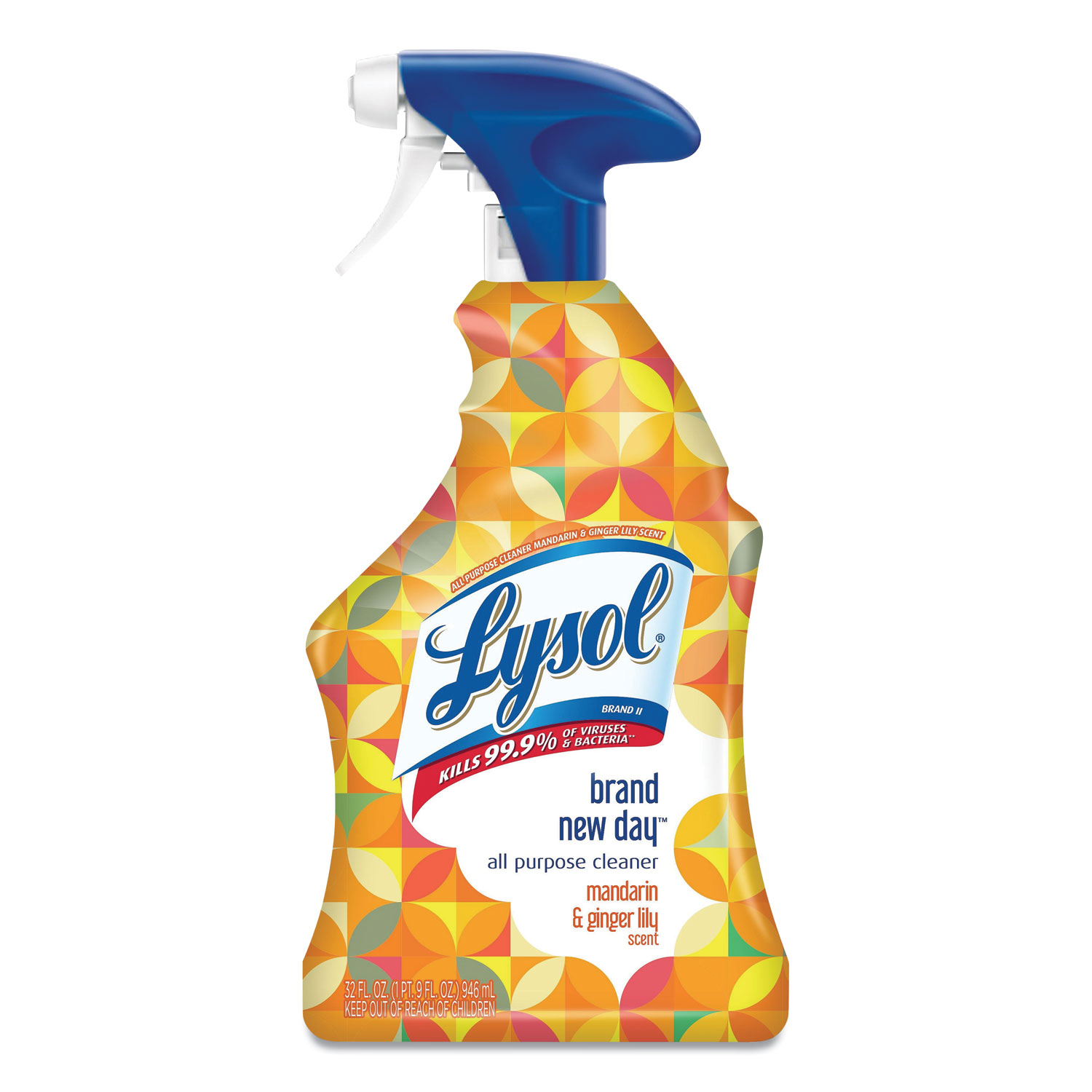  LYSOL Brand 19200-49110 Ready-to-Use All-Purpose Cleaner, Brand New Day Mandarin and Ginger Lily, 32 oz Spray Bottle, 9/Carton (RAC49110CT) 