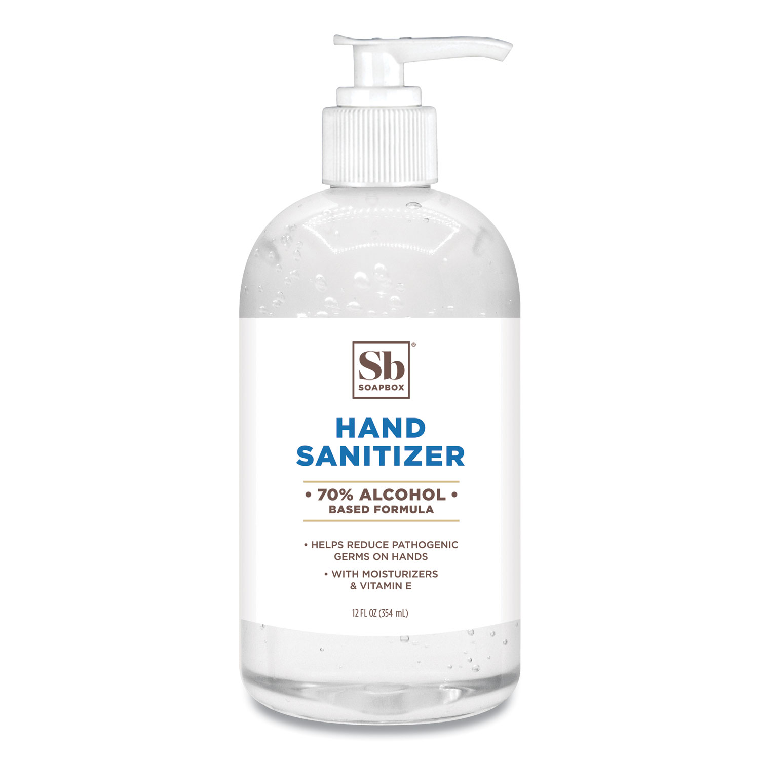  Soapbox 77140 70% Alcohol Scented Gel Hand Sanitizer, 12 oz Pump Bottle, Citrus (SBX77140EA) 