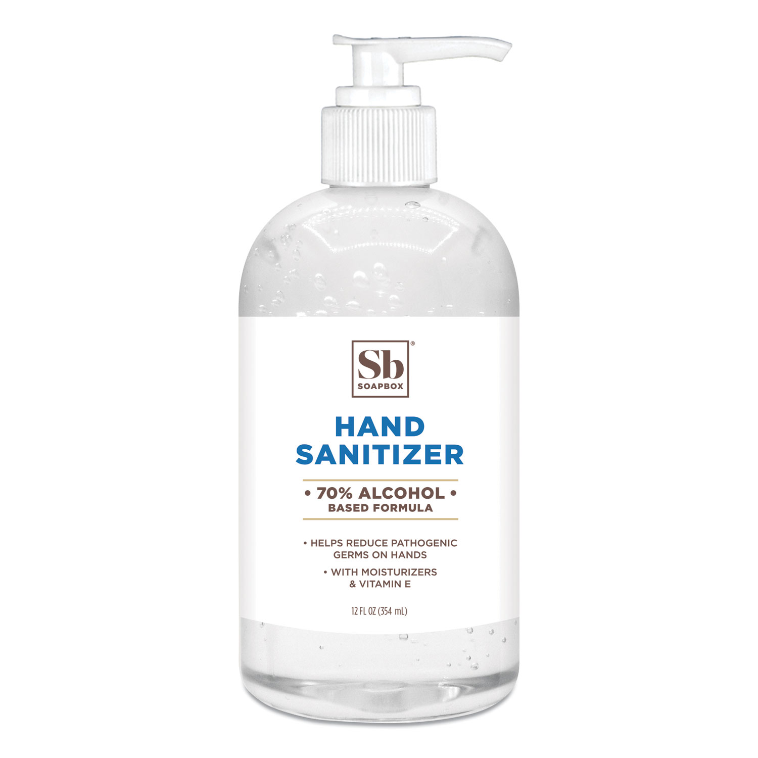 Soapbox 70% Alcohol Scented Gel Hand Sanitizer, 12 oz Pump Bottle, Citrus, 15/Carton