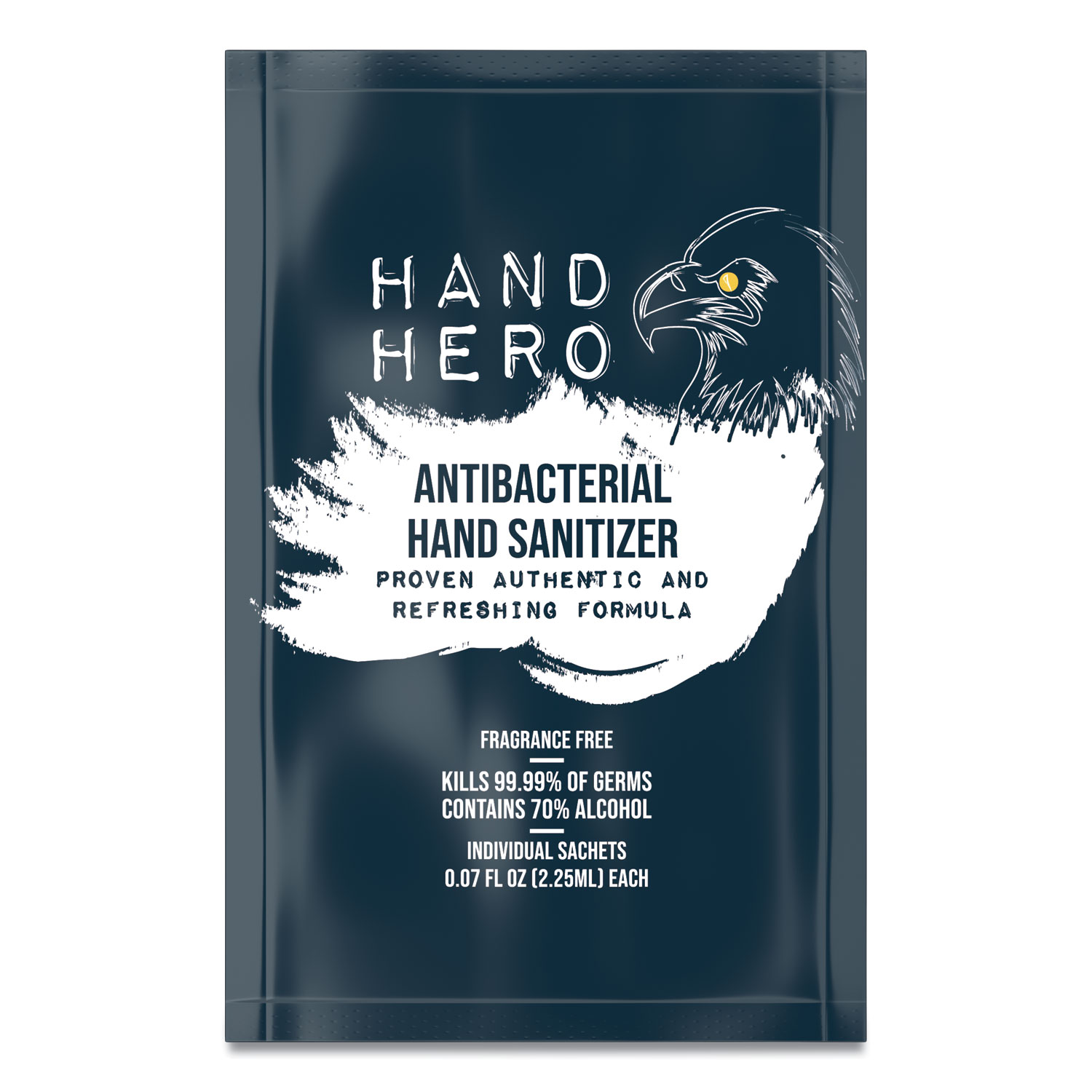  HAND HERO H17011 Antibacterial Sachet Gel Hand Sanitizer, 0.07 oz, 50/Box, 48 Boxes/Carton (GN1H17011CT) 