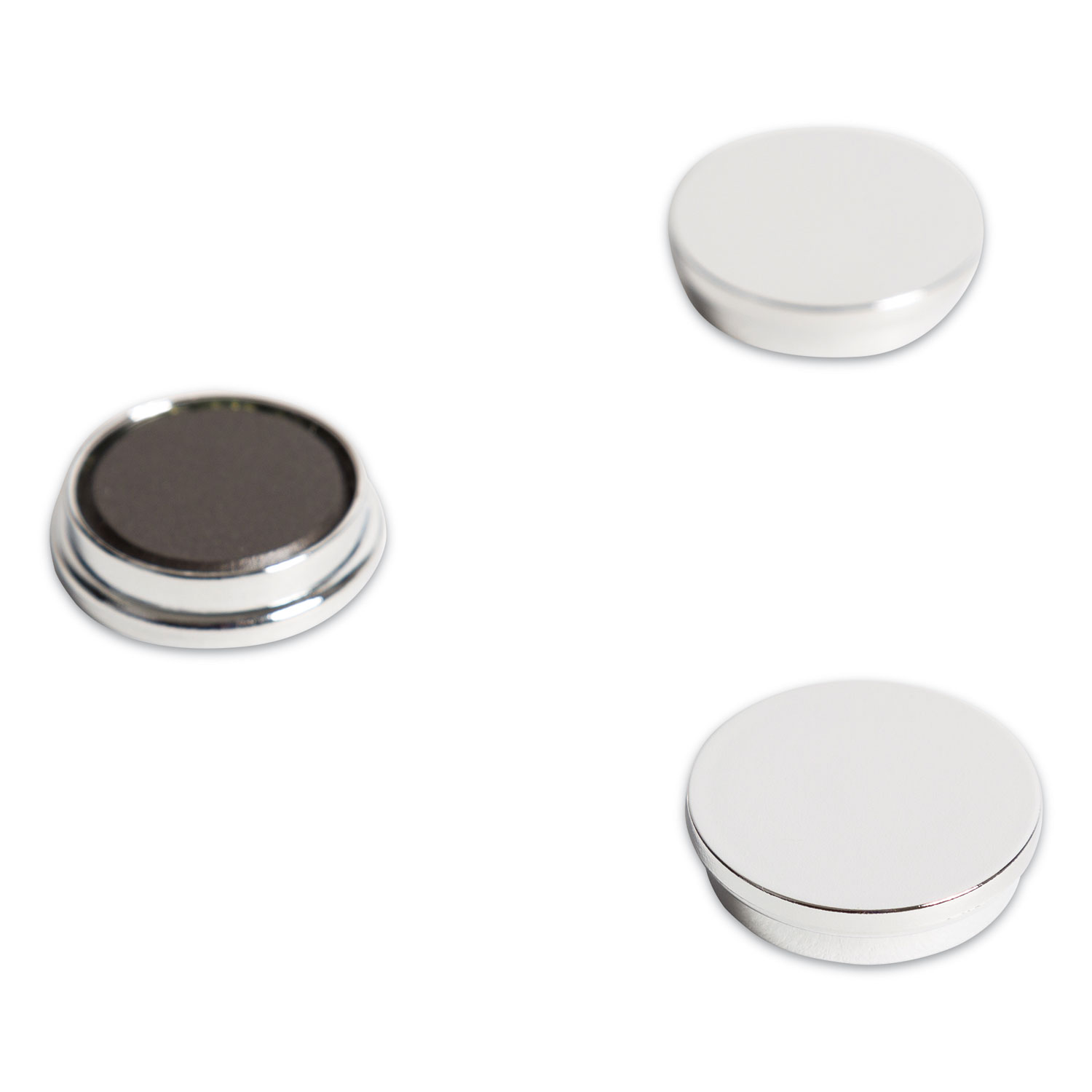 U Brands Board Magnets, Circles, Silver, 1.25, 10/Pack