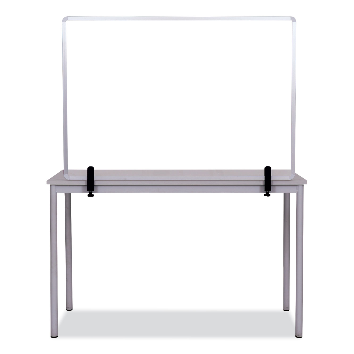 MasterVision® Protector Series Glass Aluminum Desktop Divider, 40.9 x 0.16 x 27.6, Clear
