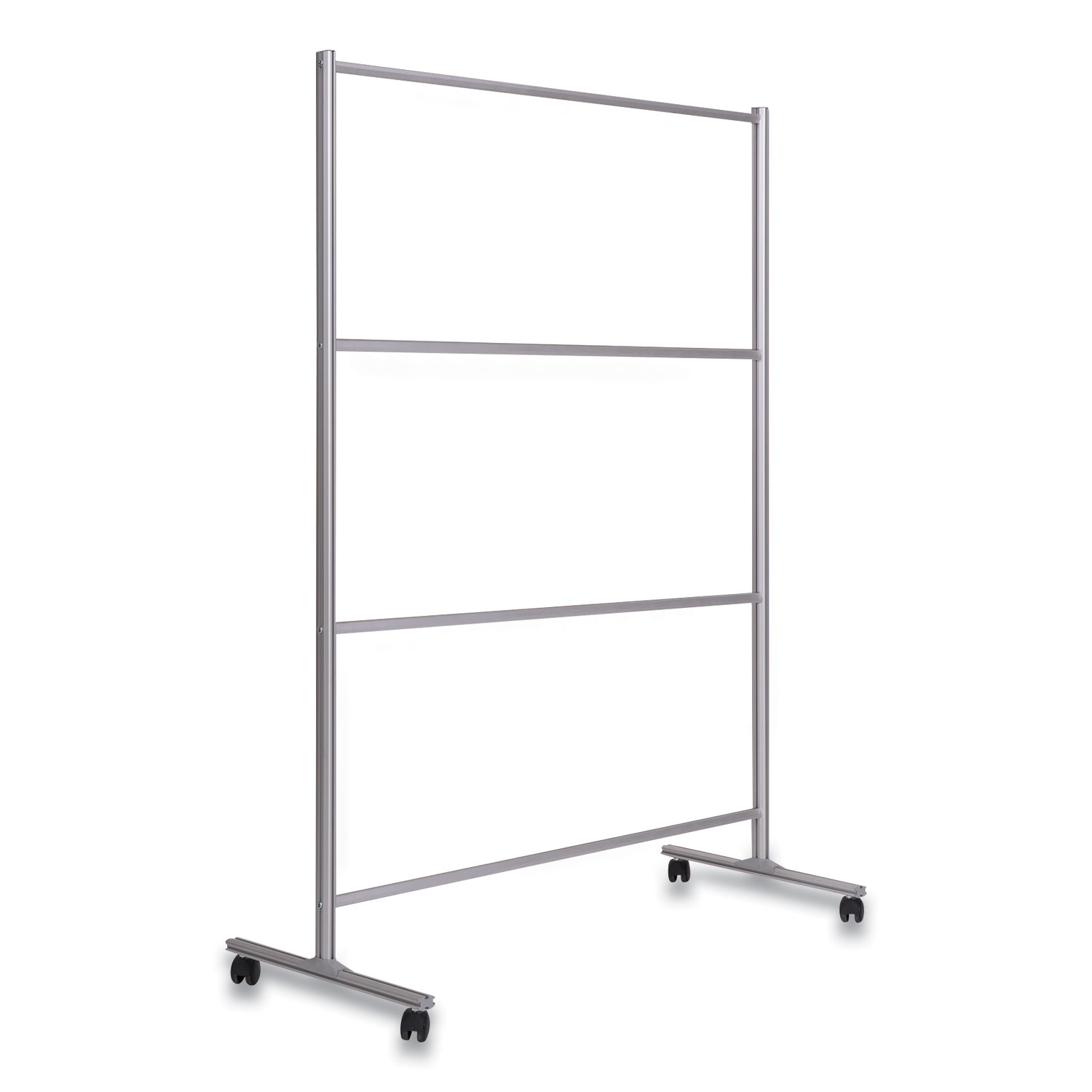  MasterVision DSP273046 Protector Series Mobile Glass Panel Divider, 80.3 x 22 x 50, Clear/Aluminum (BVCDSP273046) 