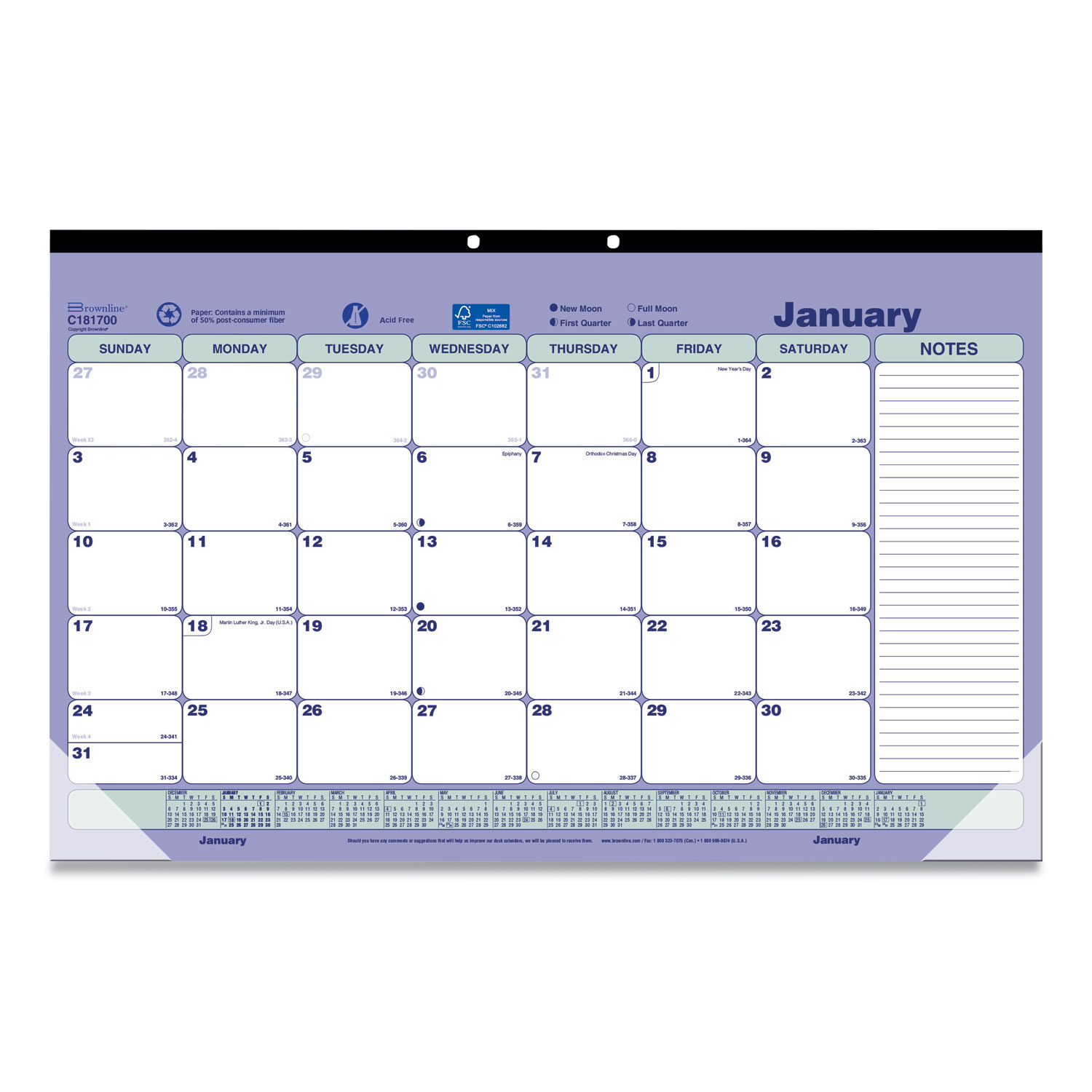 Monthly Desk Pad Calendar 17 75 X 10 88 2021 Greenteamsupply